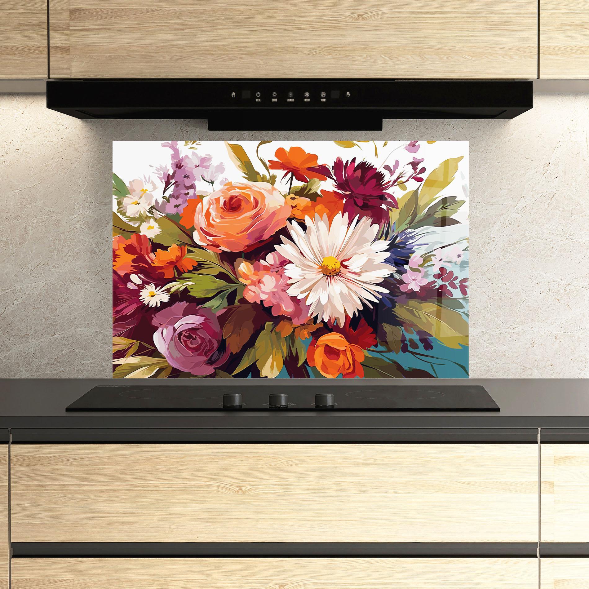 Panou Sticla Bucatarie Cream Orange Spring mockup 3