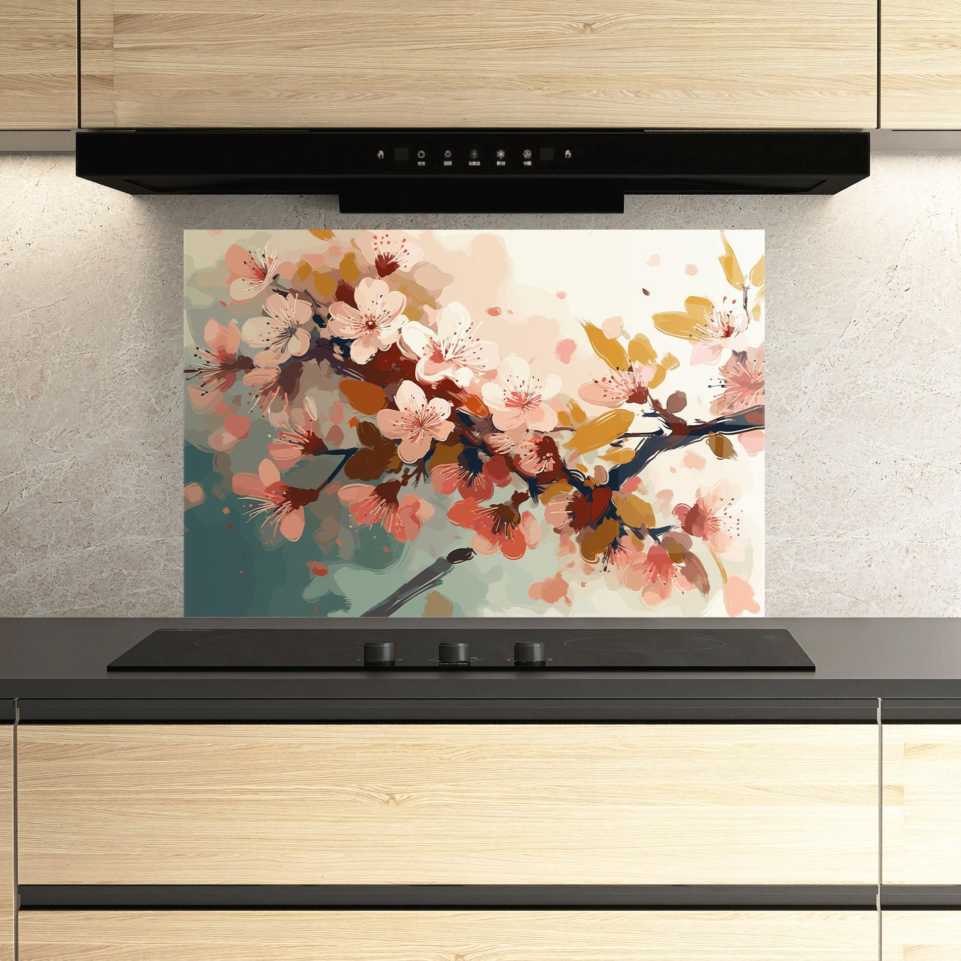 Panou Sticla Bucatarie Cute Spring Flower mockup 3