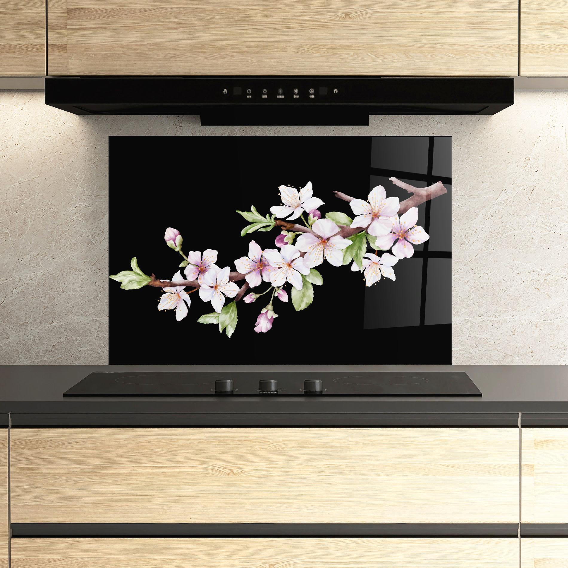 Panou Sticla Bucatarie Pretty Flower Spring mockup 3