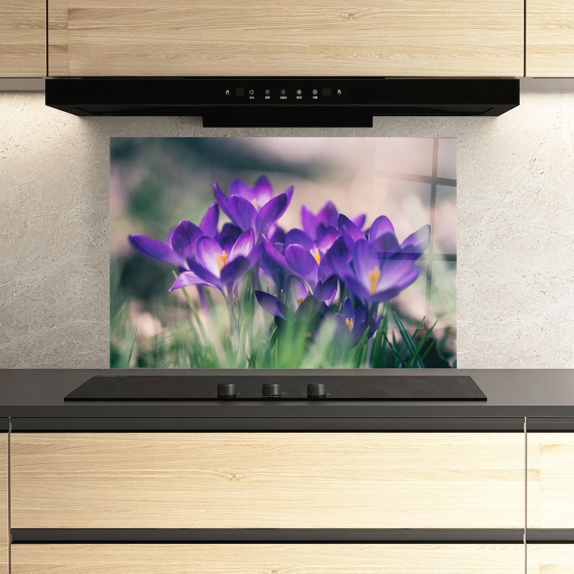 Panou Sticla Bucatarie Pretty Spring Flower mockup 3