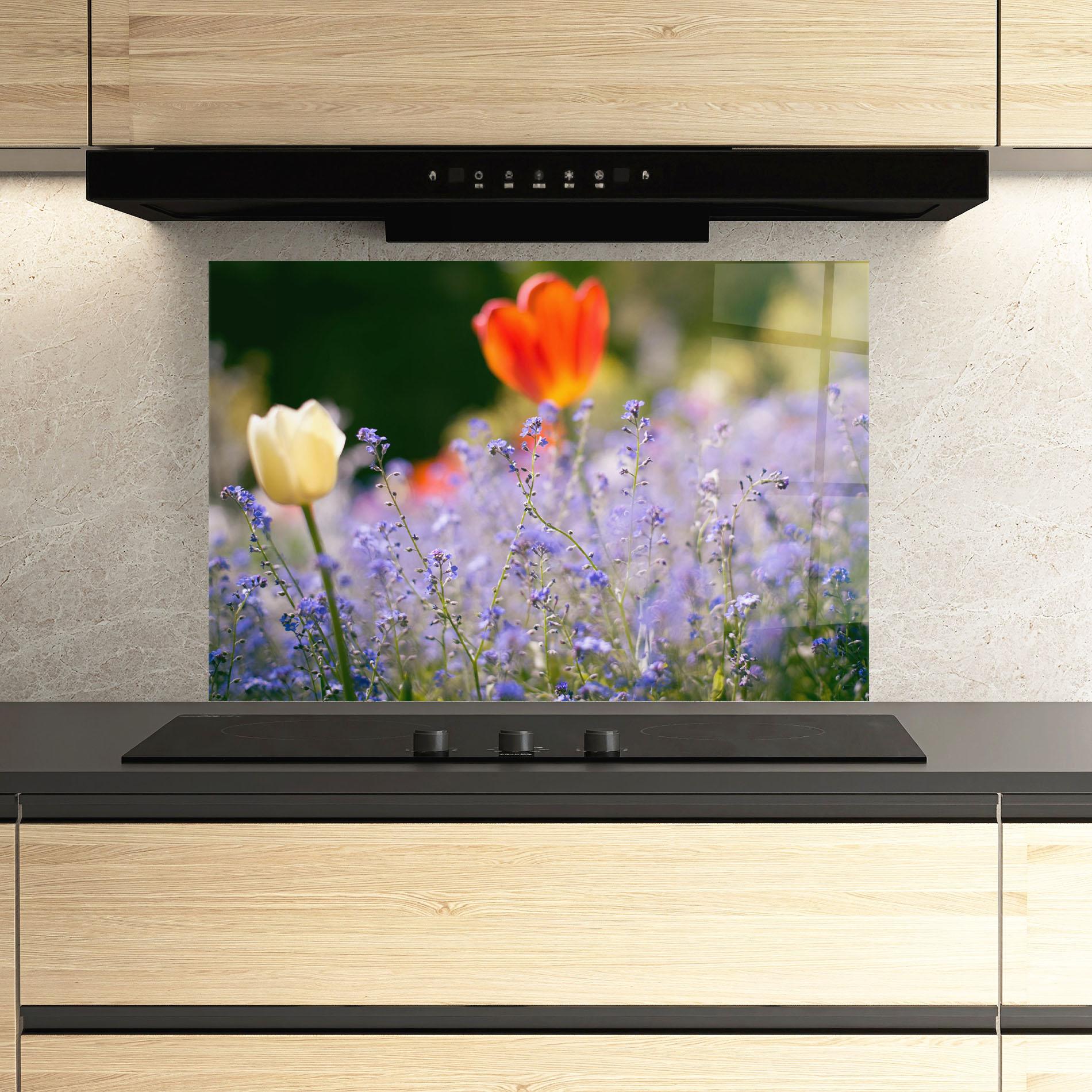 Panou Sticla Bucatarie Small Little Spring Flower mockup 3