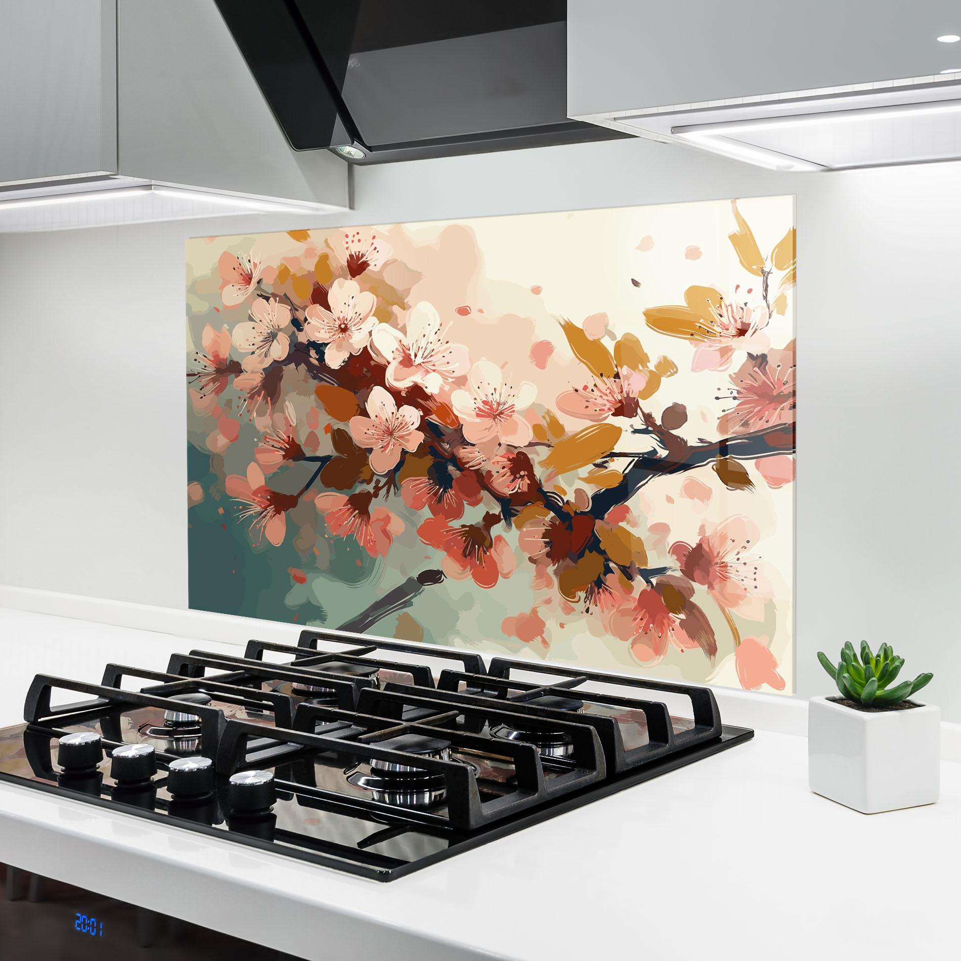 Panou Sticla Bucatarie Cute Spring Flower mockup 6