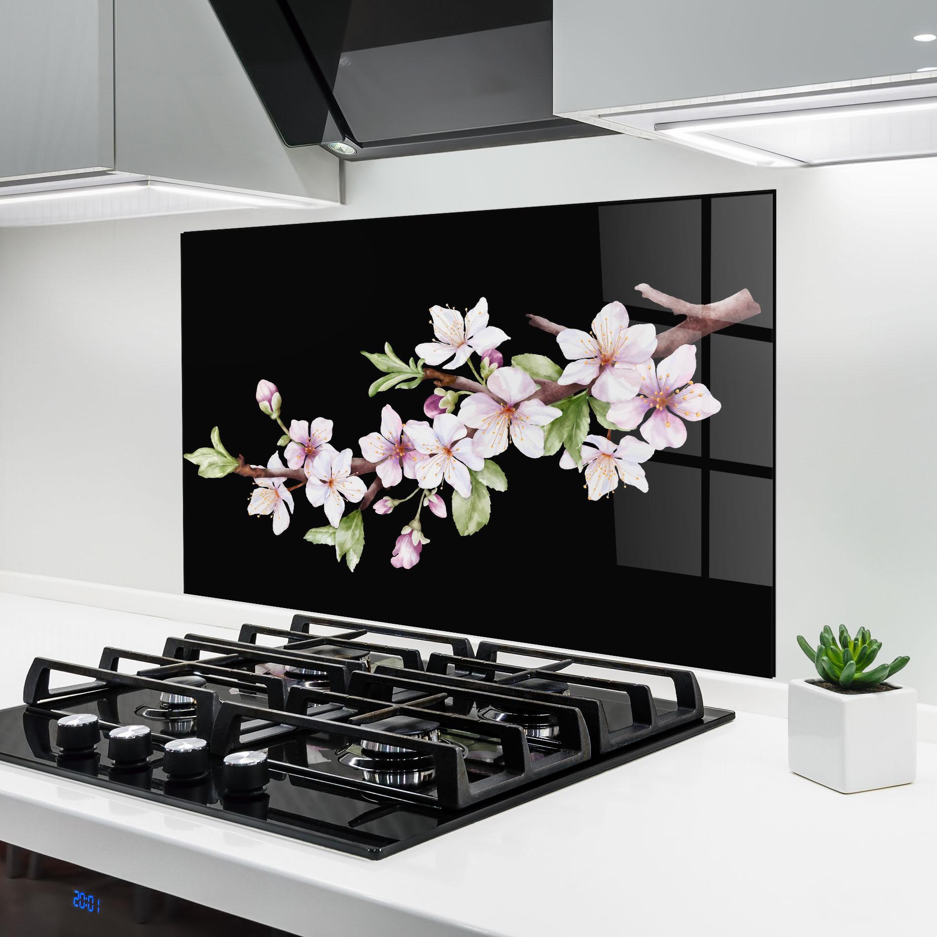 Panou Sticla Bucatarie Pretty Flower Spring mockup 6