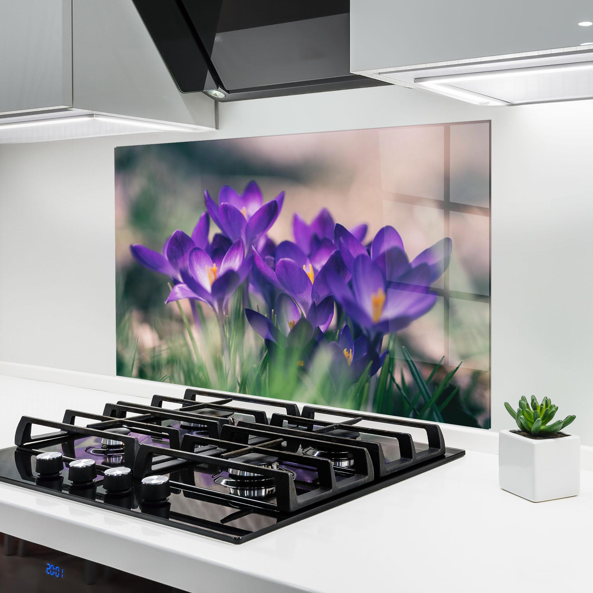 Panou Sticla Bucatarie Pretty Spring Flower mockup 6