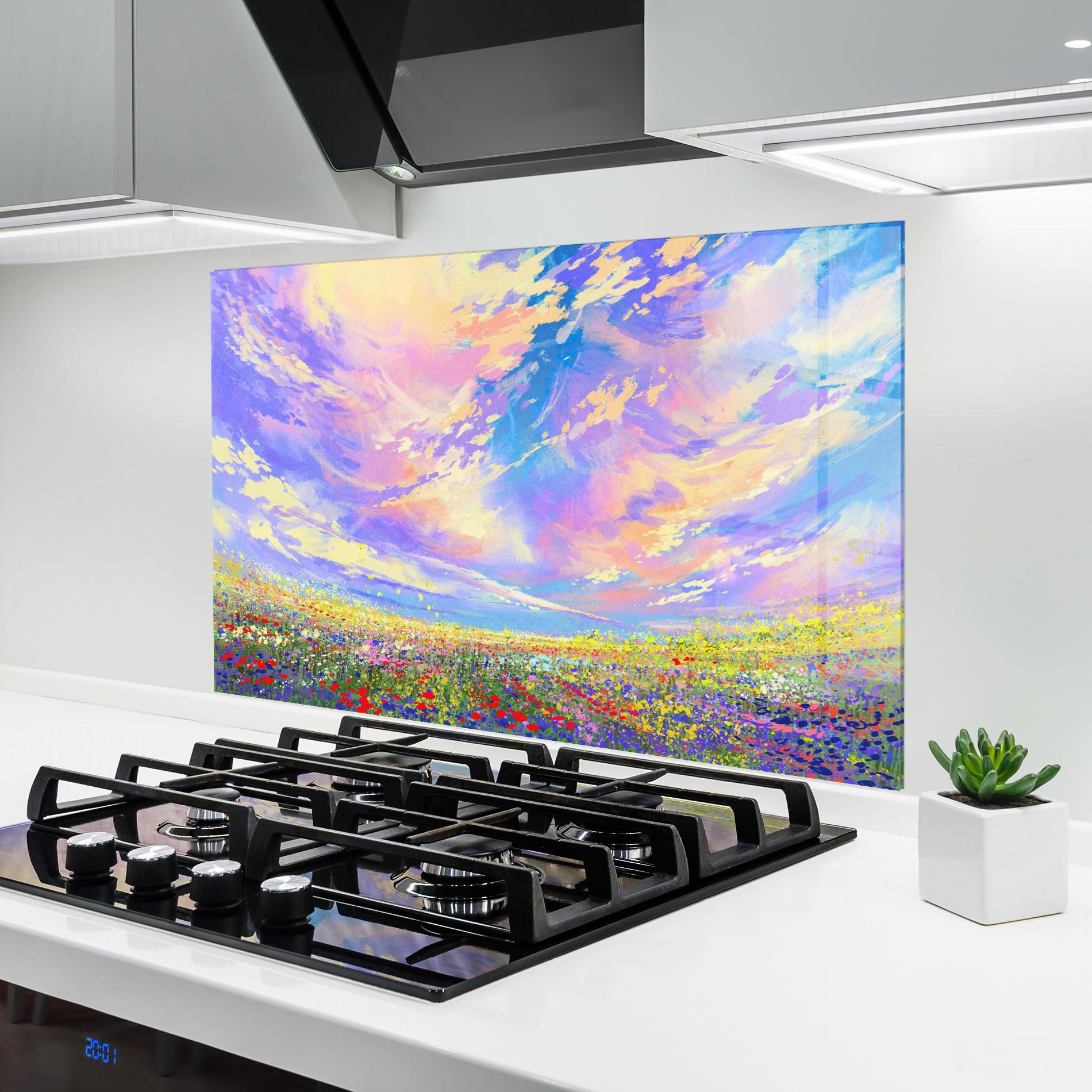 Panou Sticla Bucatarie Spring Field mockup 6