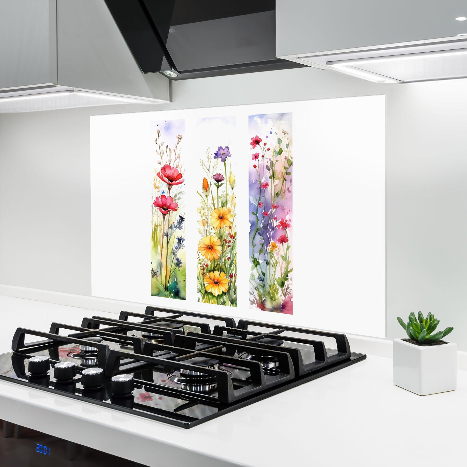 Panou Sticla Bucatarie Spring Flowers Set mockup 6