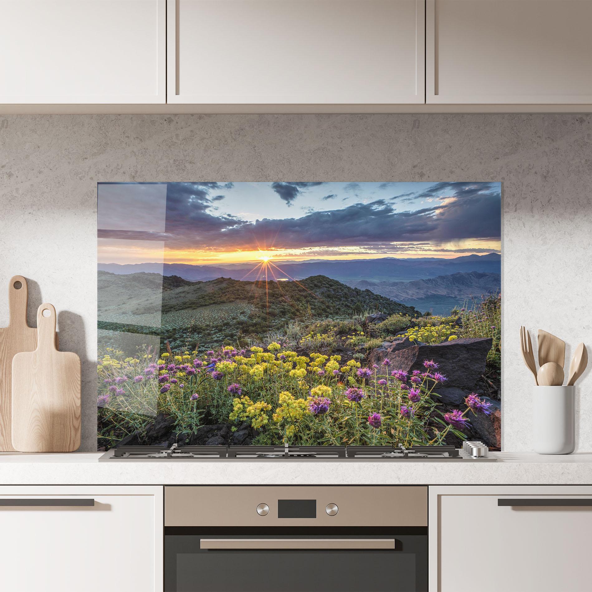 Panou Sticla Bucatarie Beautiful Spring View mockup 7