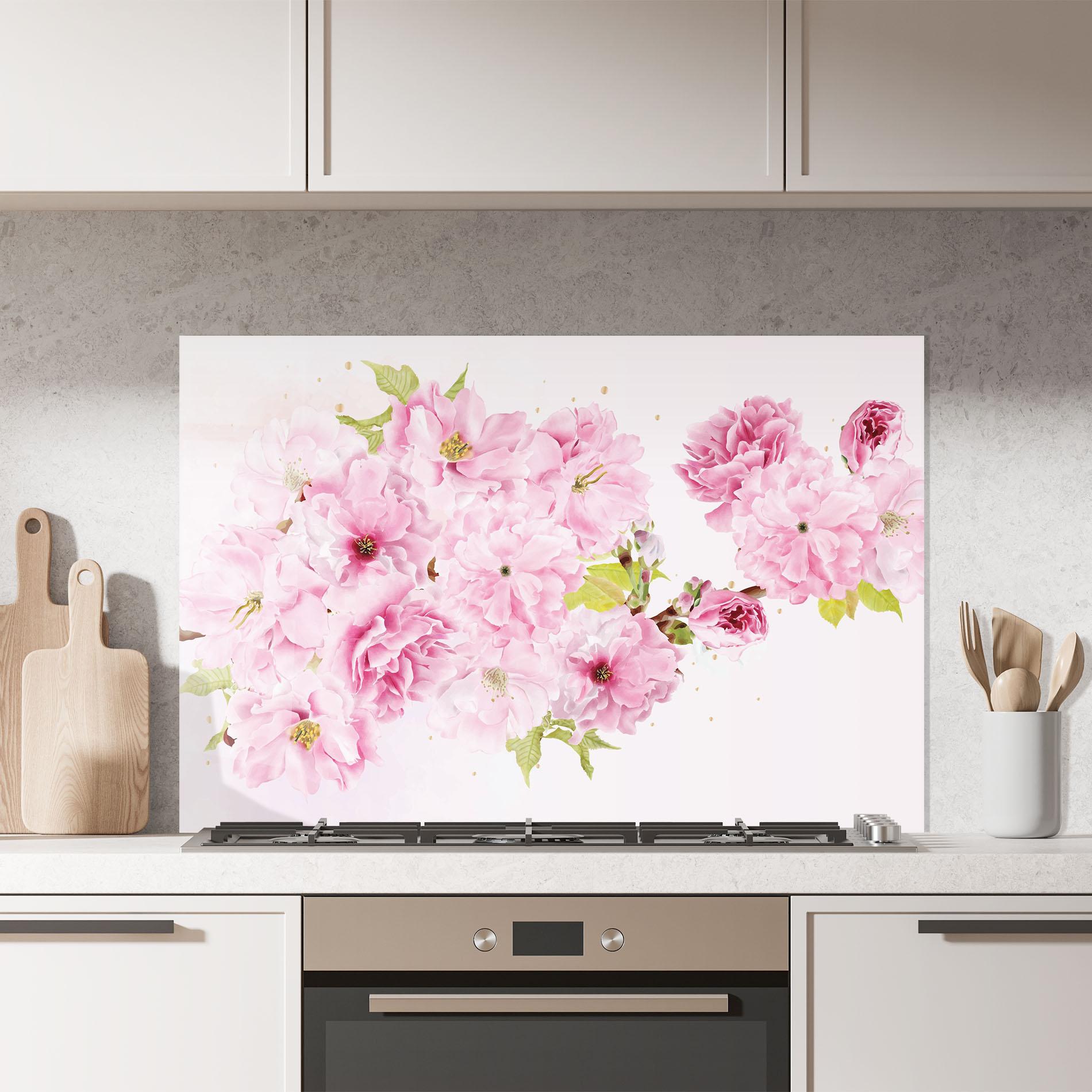 Panou Sticla Bucatarie Cherry Flower Spring mockup 7