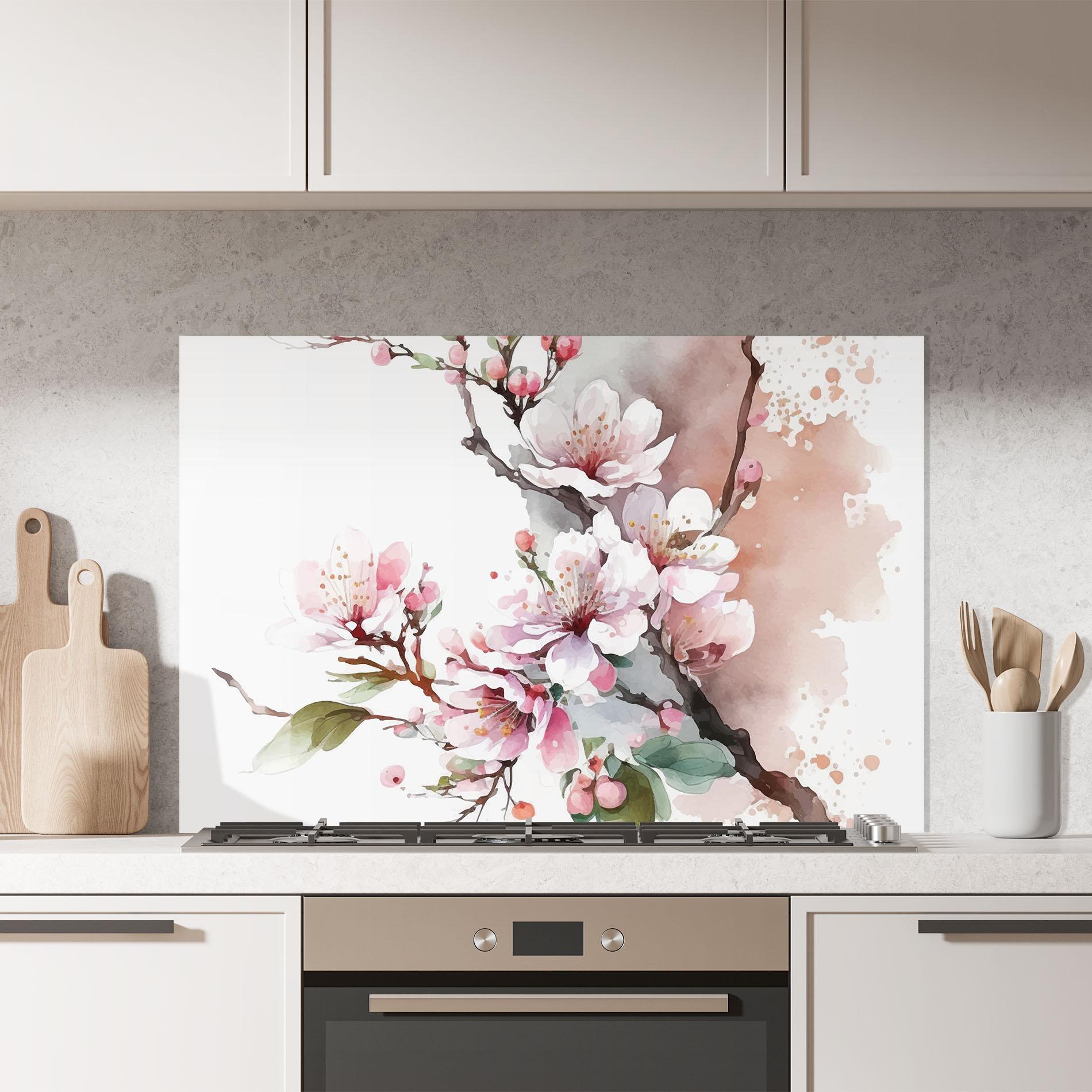 Panou Sticla Bucatarie Cherry Spring Flower mockup 7