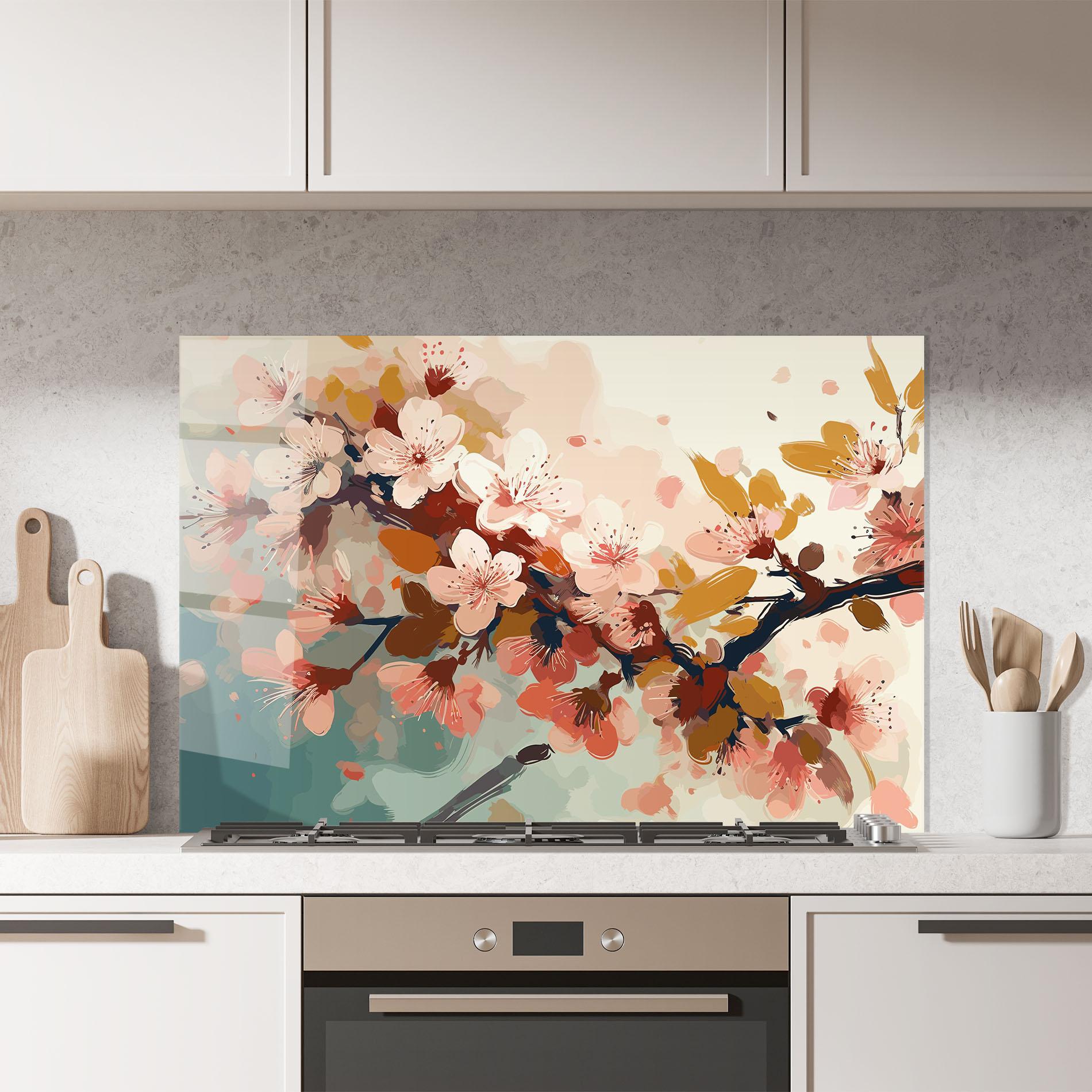 Panou Sticla Bucatarie Cute Spring Flower mockup 7