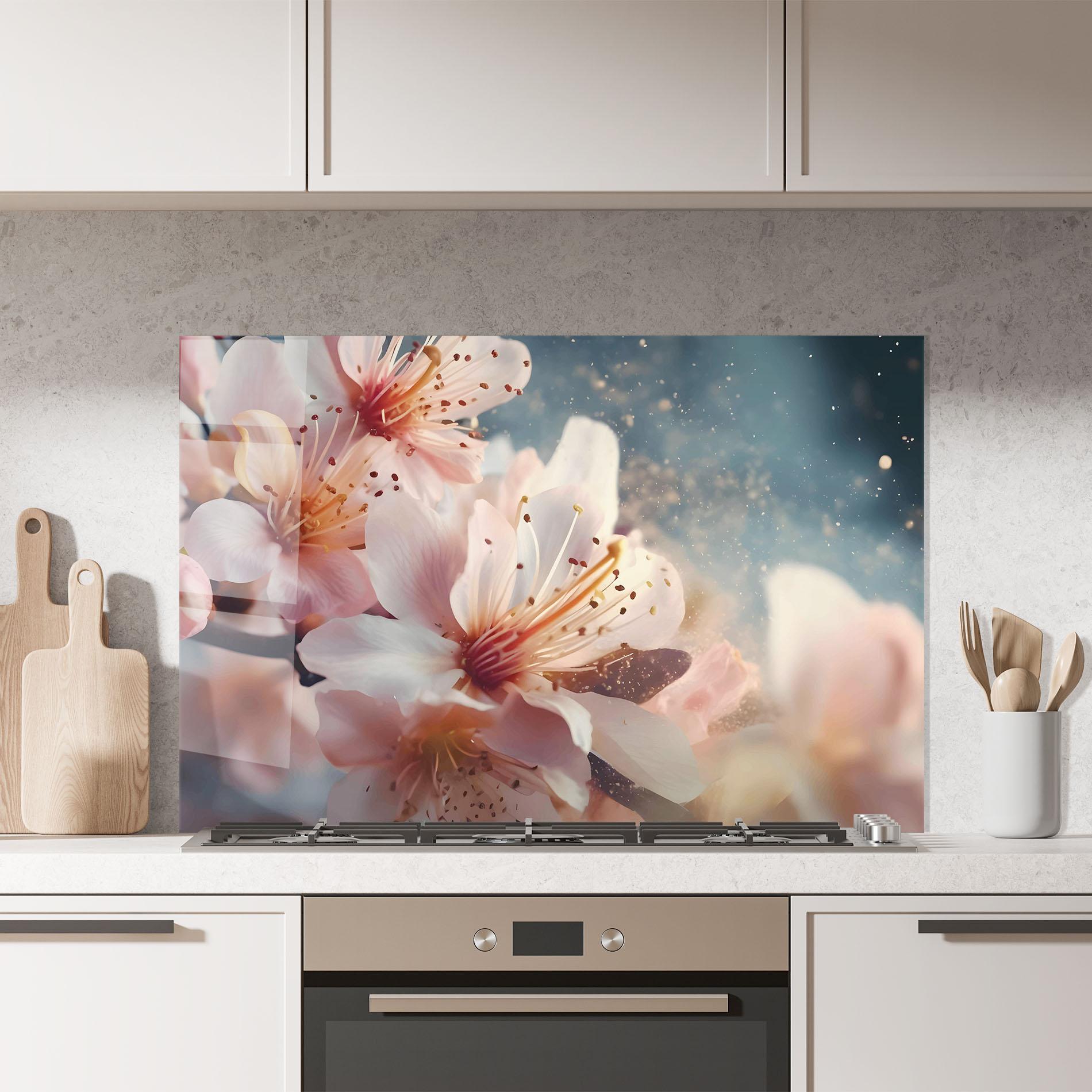 Panou Sticla Bucatarie Flower Spring Art mockup 7