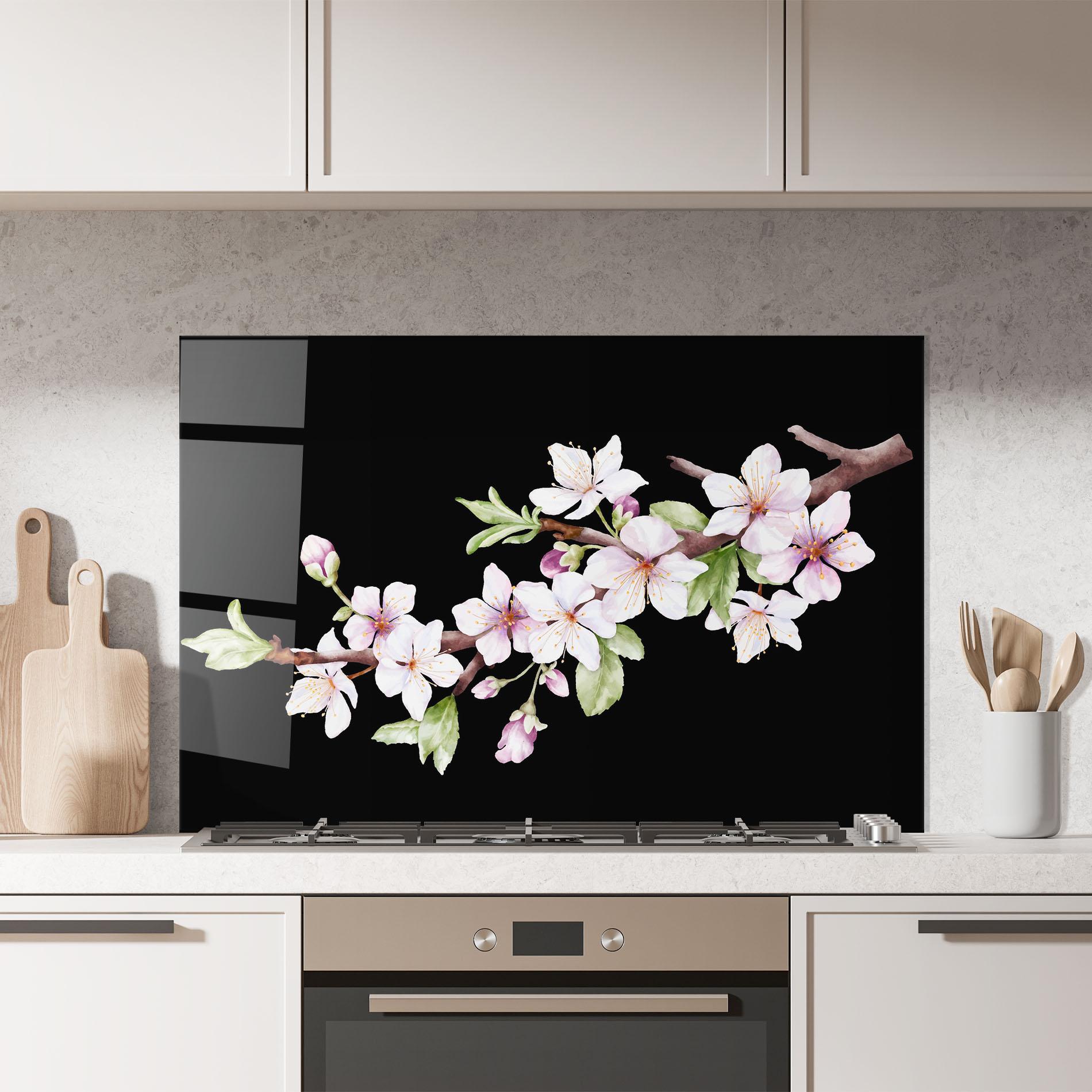 Panou Sticla Bucatarie Pretty Flower Spring mockup 7