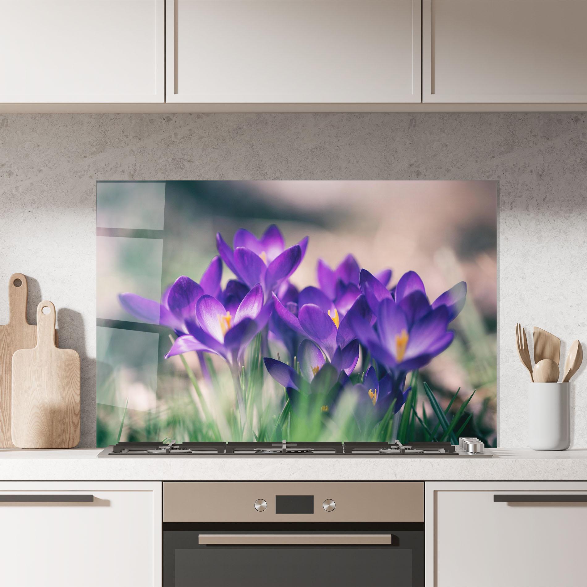 Panou Sticla Bucatarie Pretty Spring Flower mockup 7