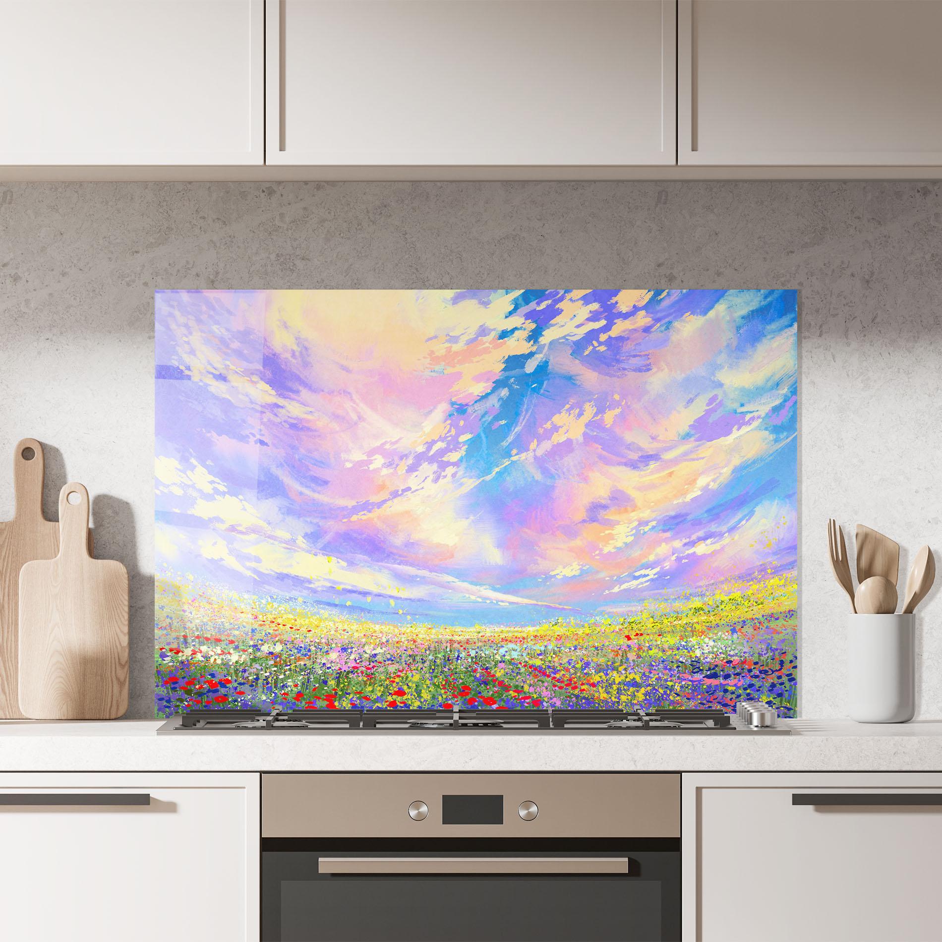 Panou Sticla Bucatarie Spring Field mockup 7