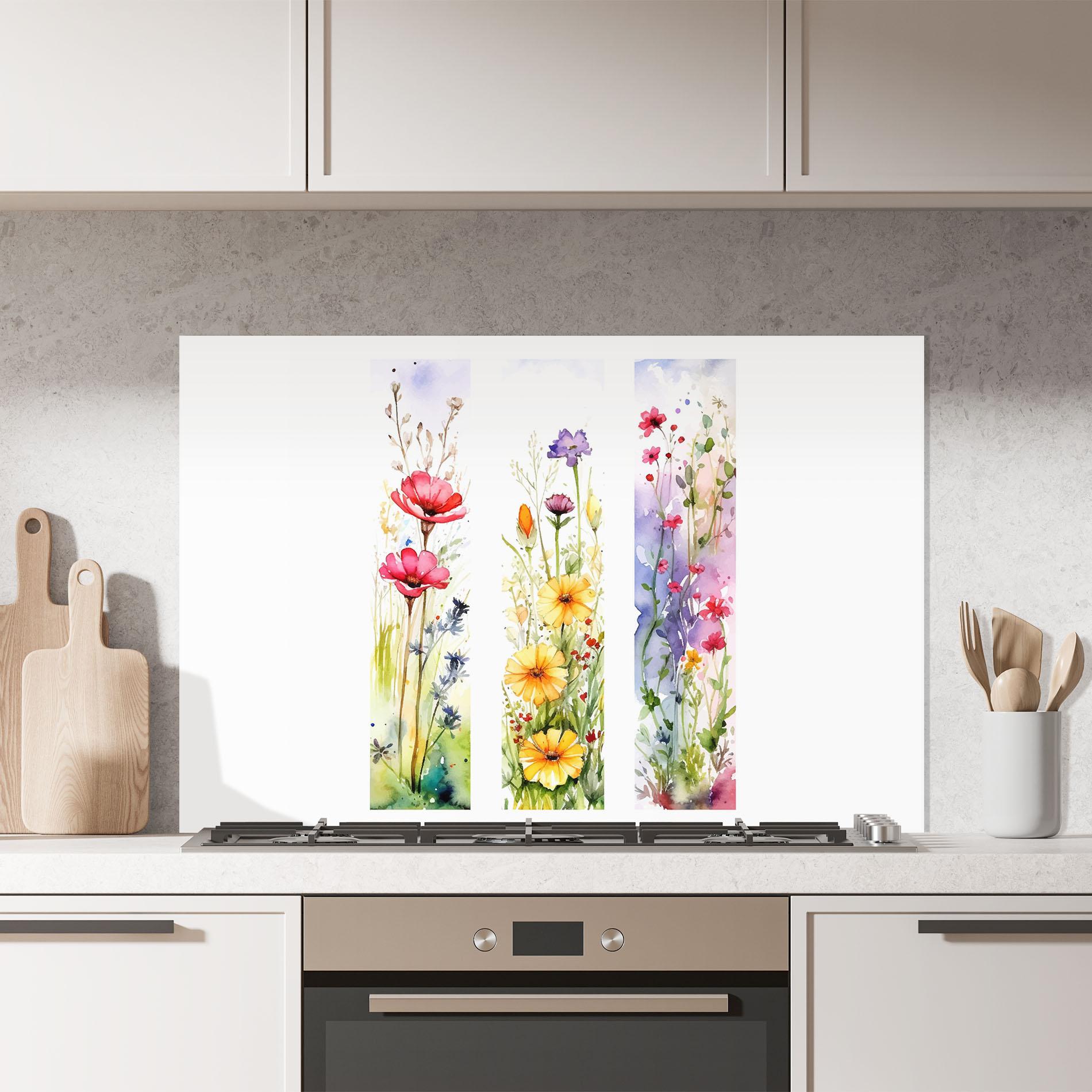 Panou Sticla Bucatarie Spring Flowers Set mockup 7