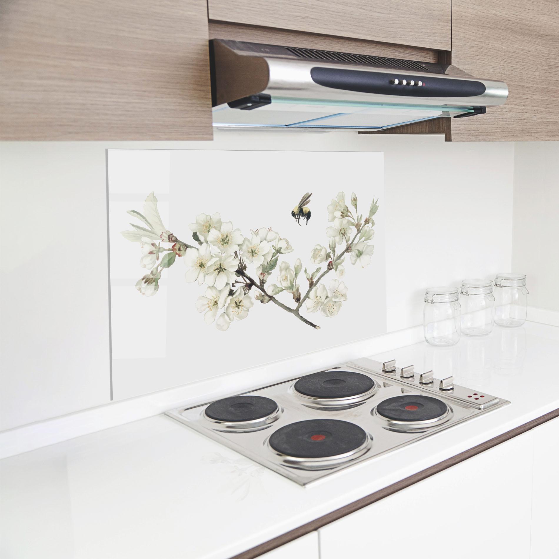 Panou Sticla Bucatarie Bee Spring Flower mockup 8