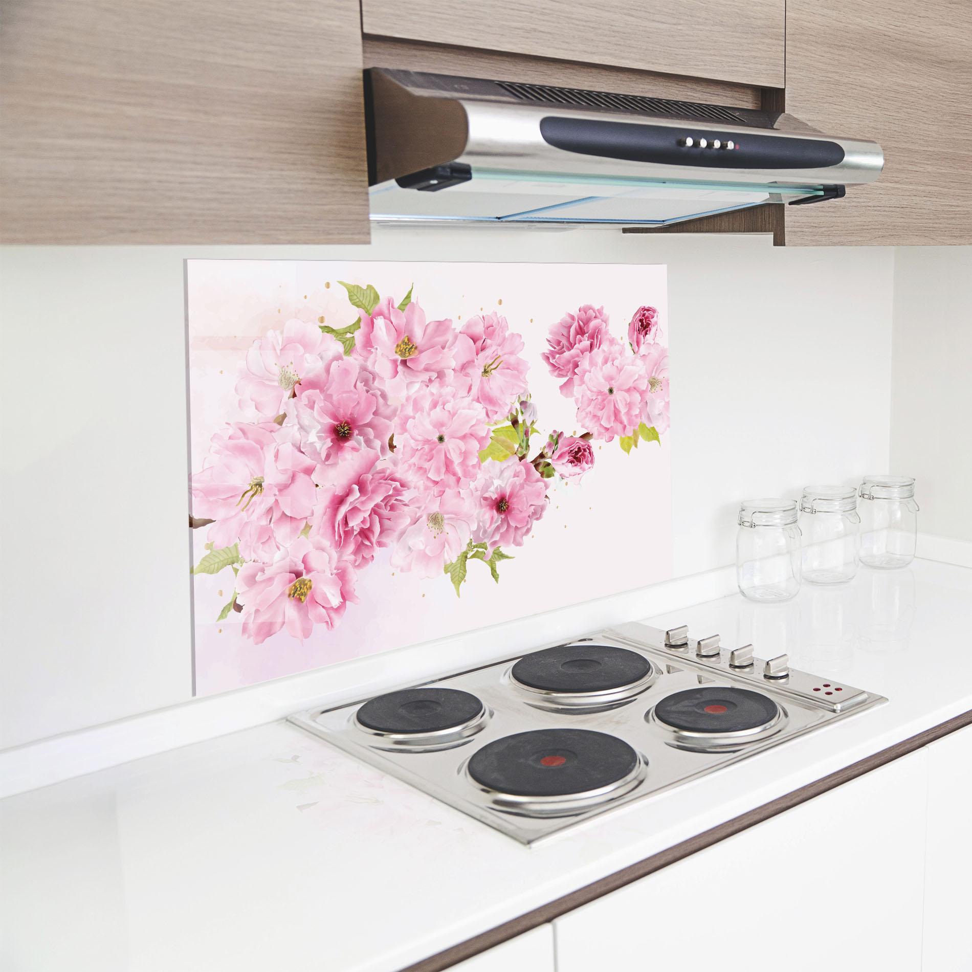 Panou Sticla Bucatarie Cherry Flower Spring mockup 8