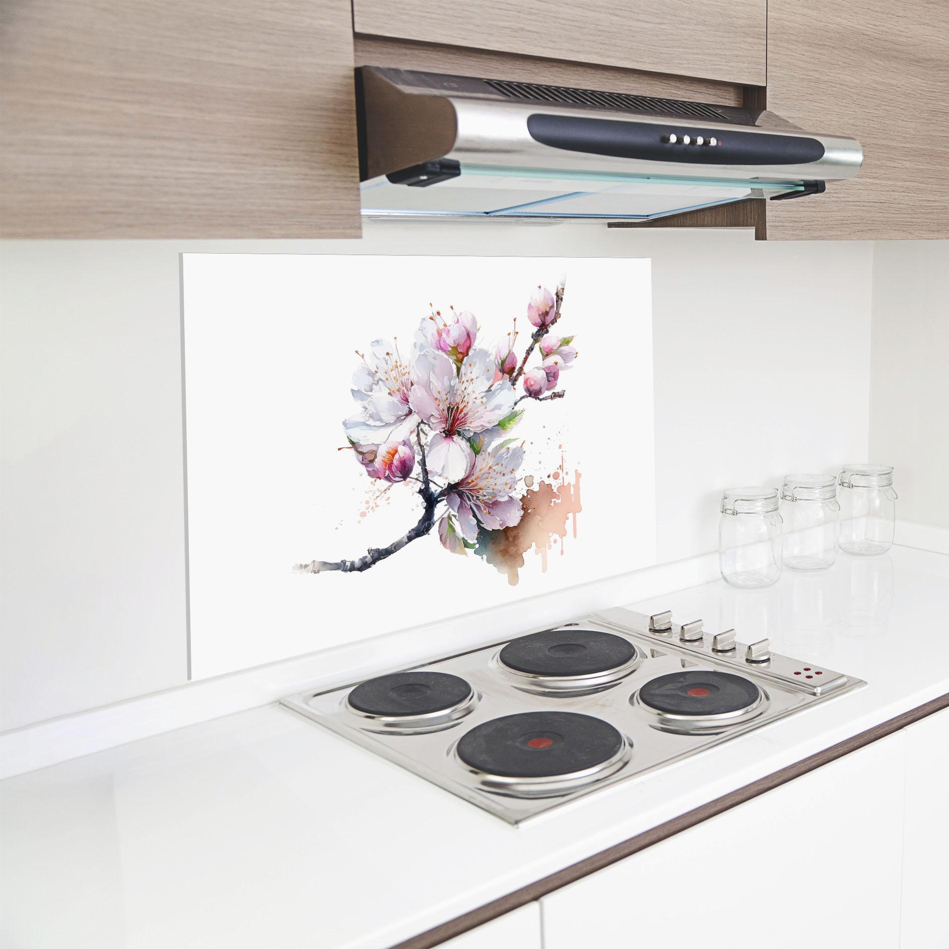 Panou Sticla Bucatarie Cherry Spring Art mockup 8