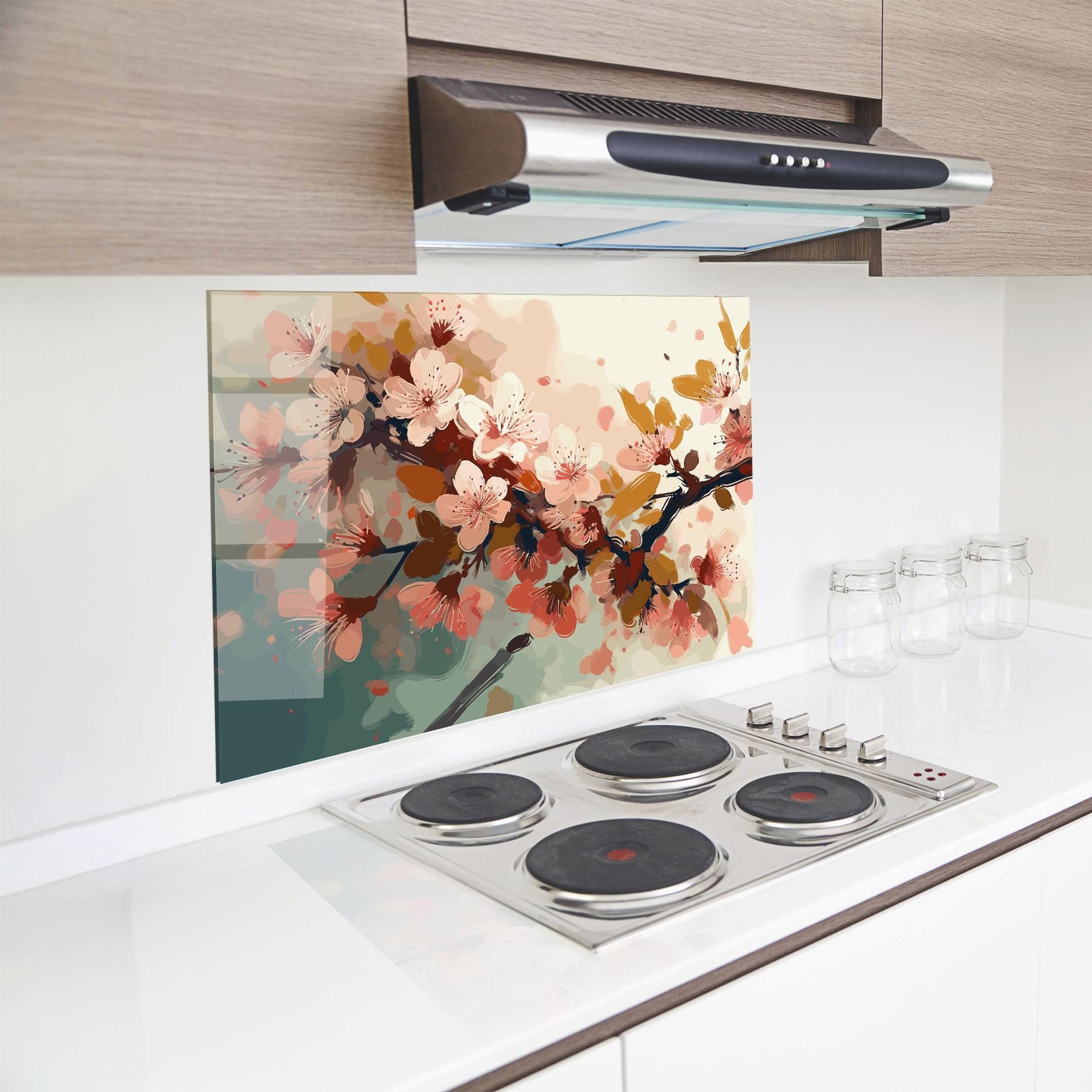 Panou Sticla Bucatarie Cute Spring Flower mockup 8