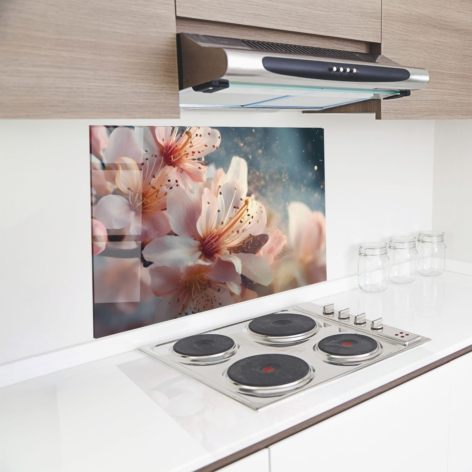 Panou Sticla Bucatarie Flower Spring Art mockup 8