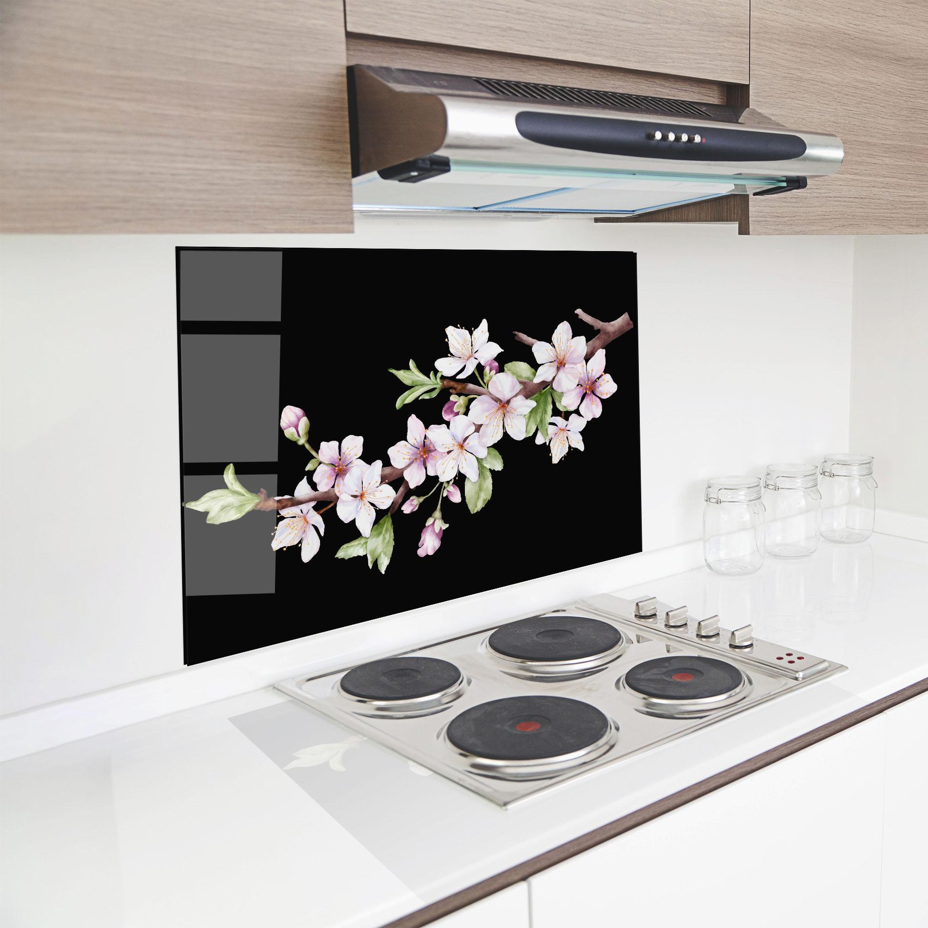 Panou Sticla Bucatarie Pretty Flower Spring mockup 8