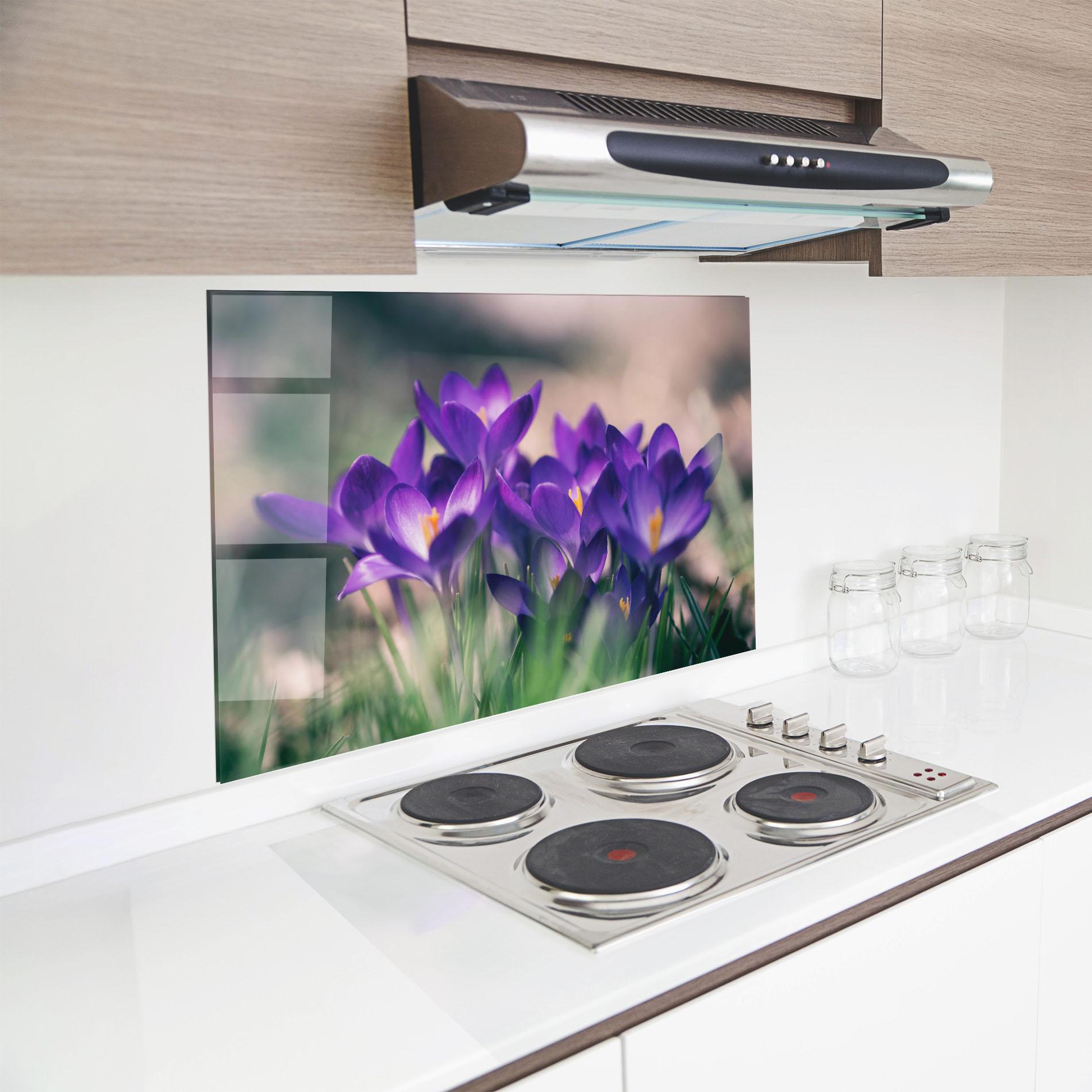 Panou Sticla Bucatarie Pretty Spring Flower mockup 8