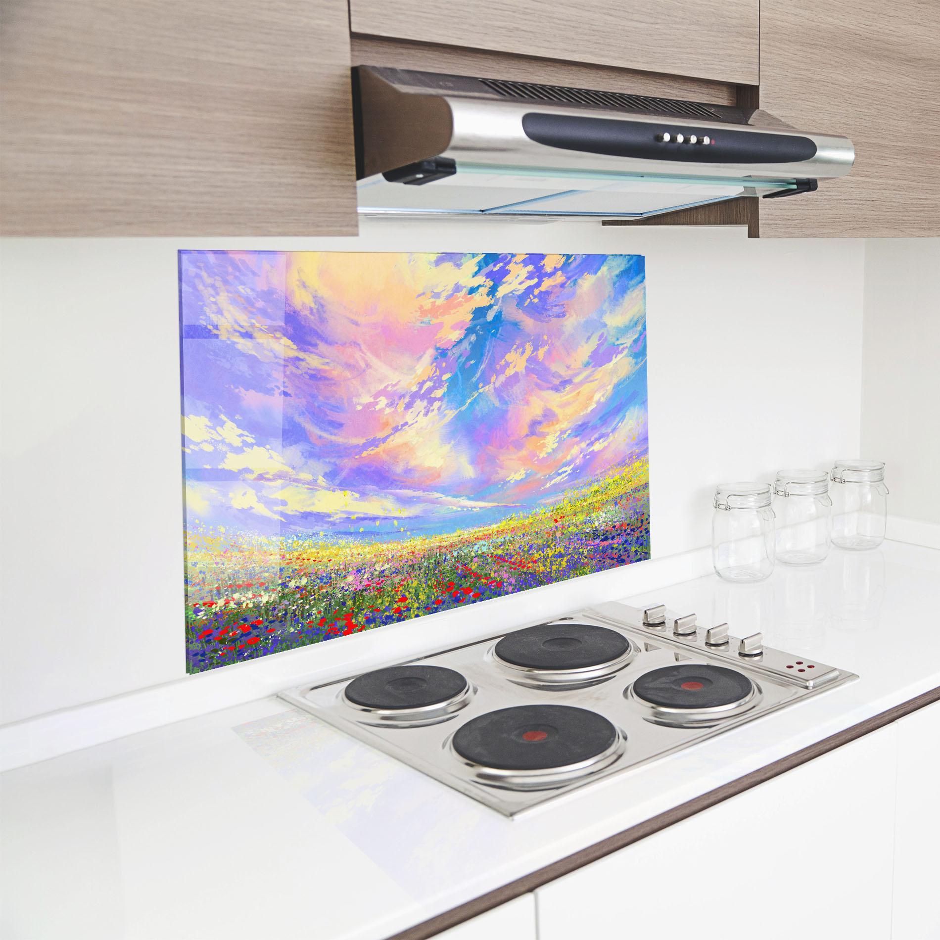 Panou Sticla Bucatarie Spring Field mockup 8