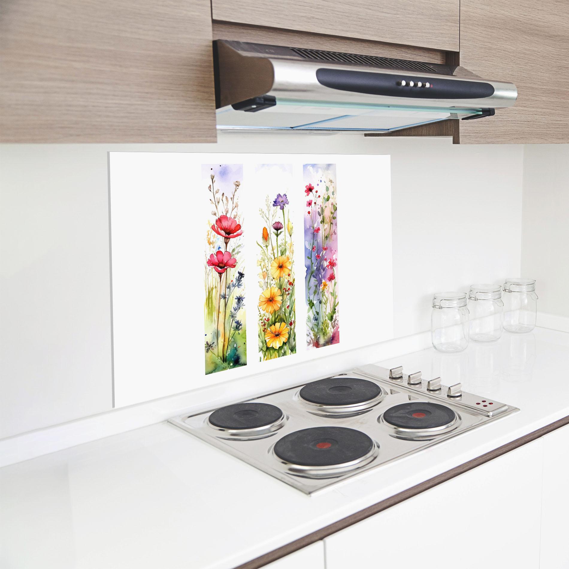 Panou Sticla Bucatarie Spring Flowers Set mockup 8