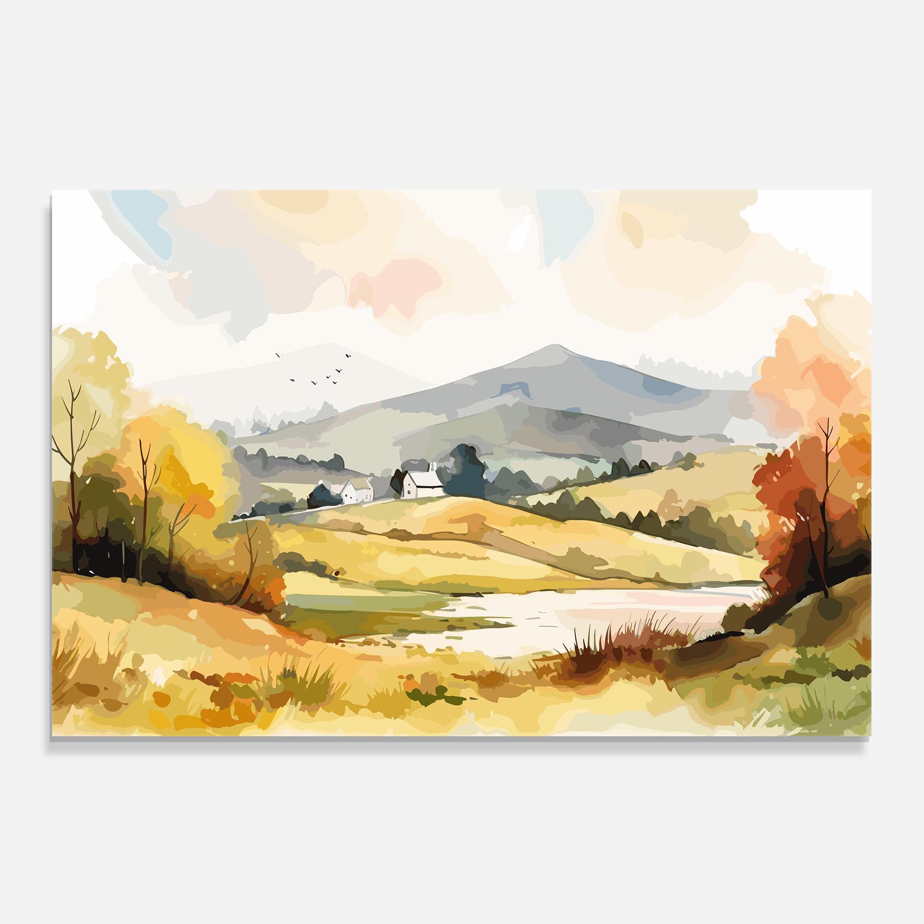 Panou Sticla Bucatarie Countryside View mockup 0