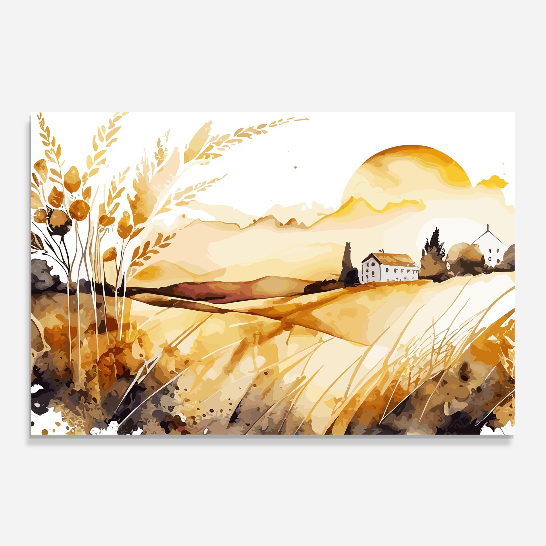 Panou Sticla Bucatarie Crops Field mockup 0