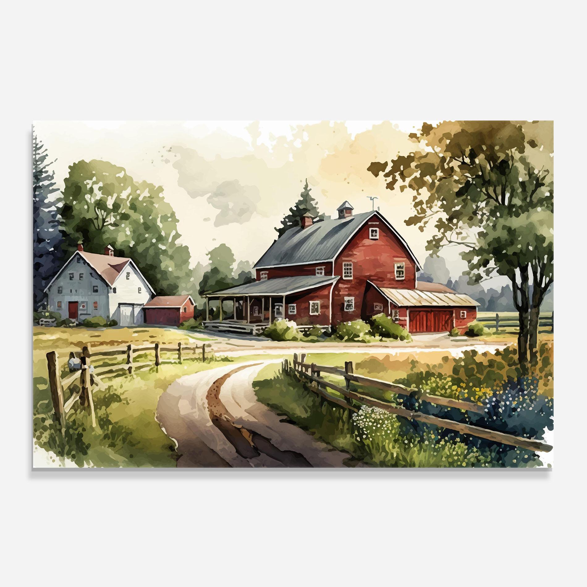 Panou Sticla Bucatarie Farmhouse Painting mockup 0