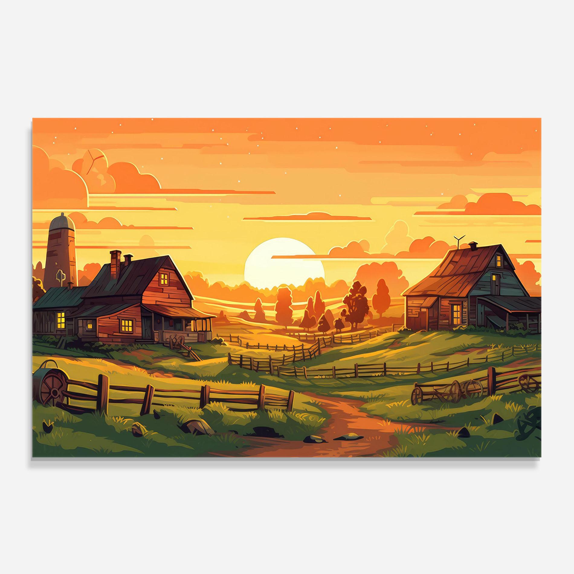 Panou Sticla Bucatarie Farmhouse Sunlight mockup 0