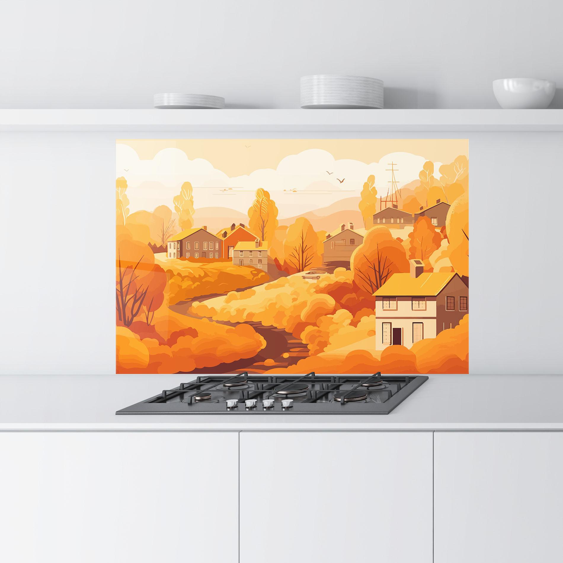 Panou Sticla Bucatarie Countryside Autumn mockup 9