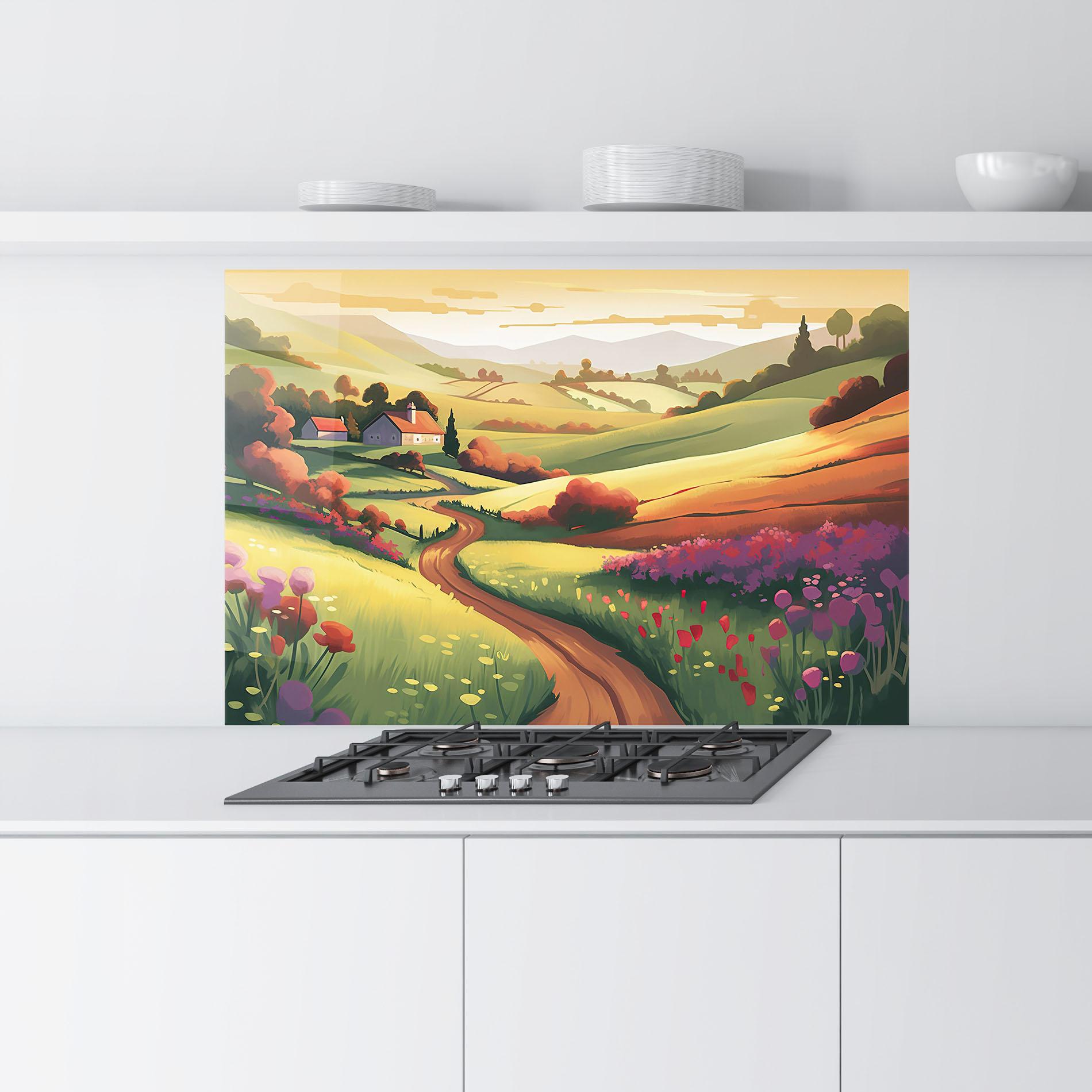 Panou Sticla Bucatarie Countryside Charm mockup 9