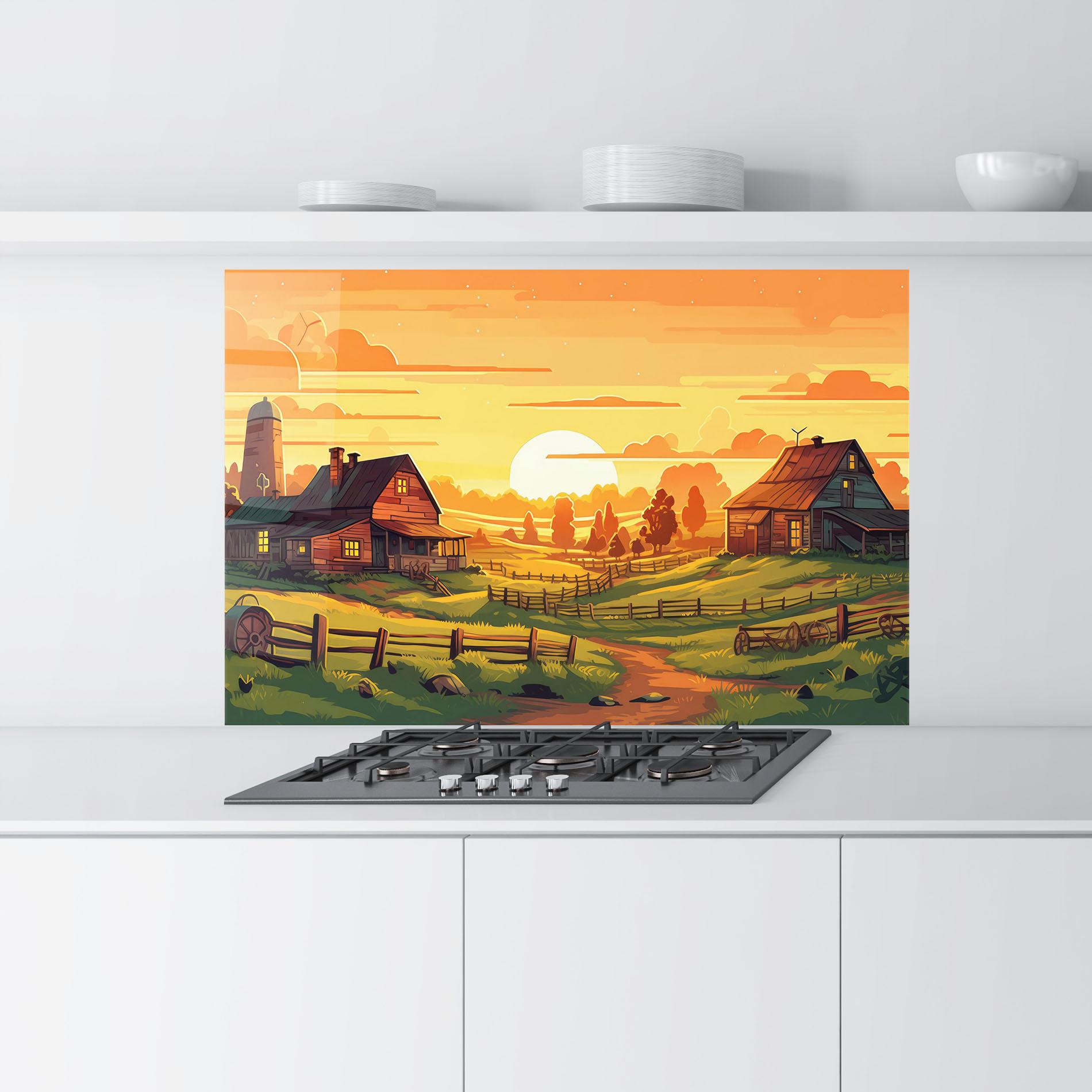 Panou Sticla Bucatarie Farmhouse Sunlight mockup 9