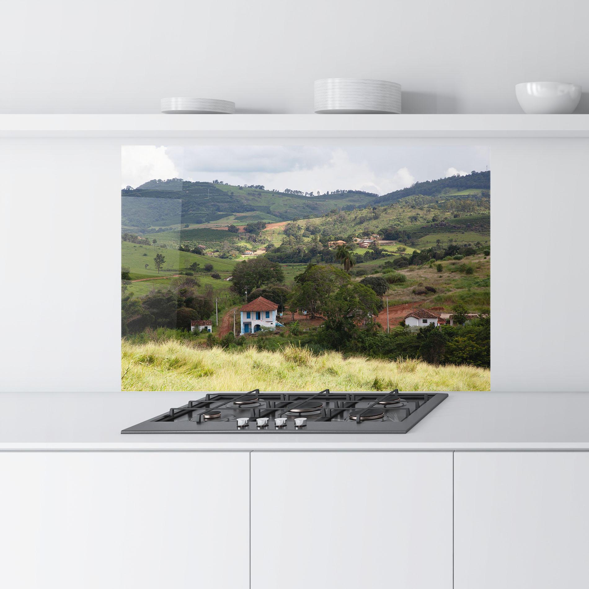 Panou Sticla Bucatarie Green Countryside mockup 9