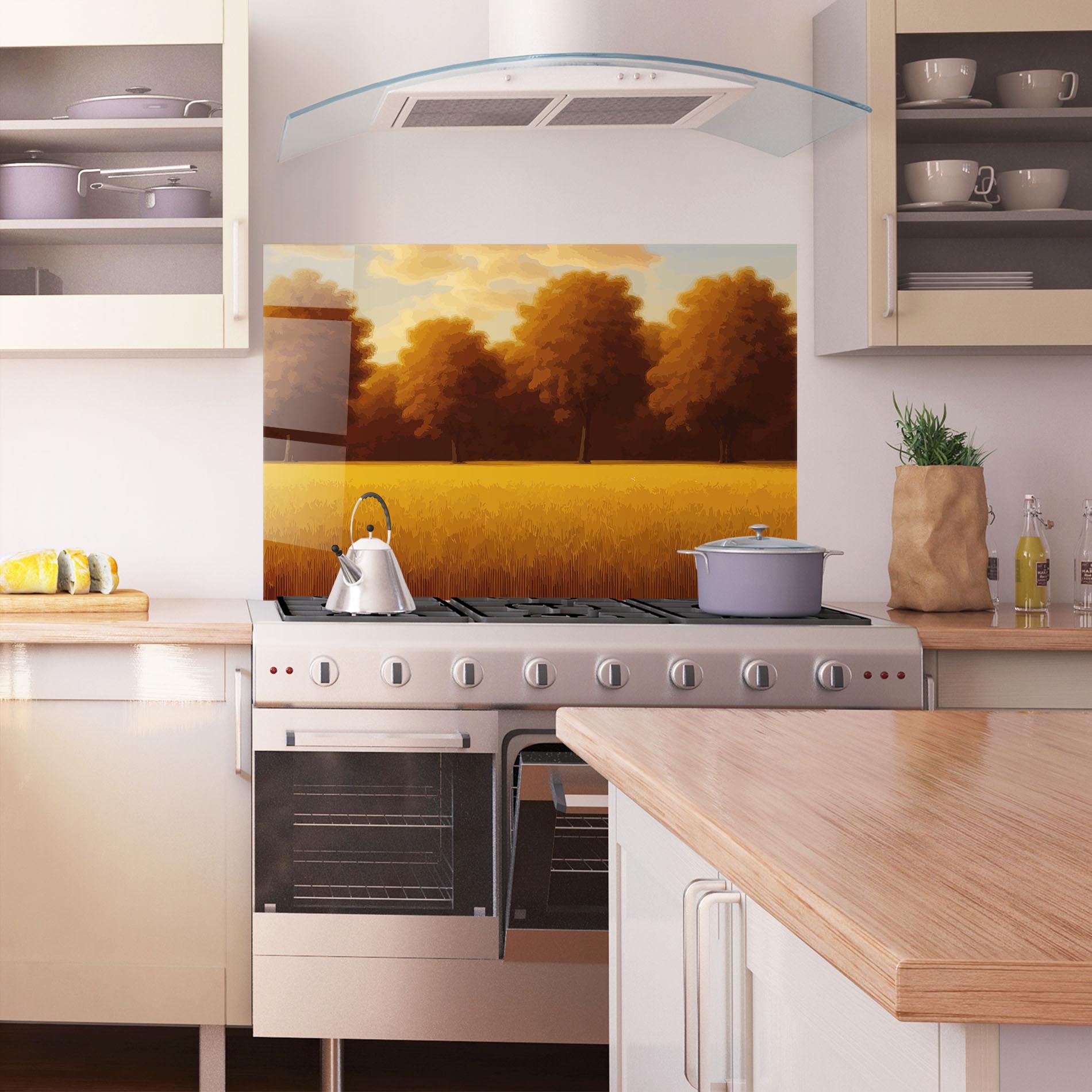 Panou Sticla Bucatarie Autumn Country Tree mockup 1