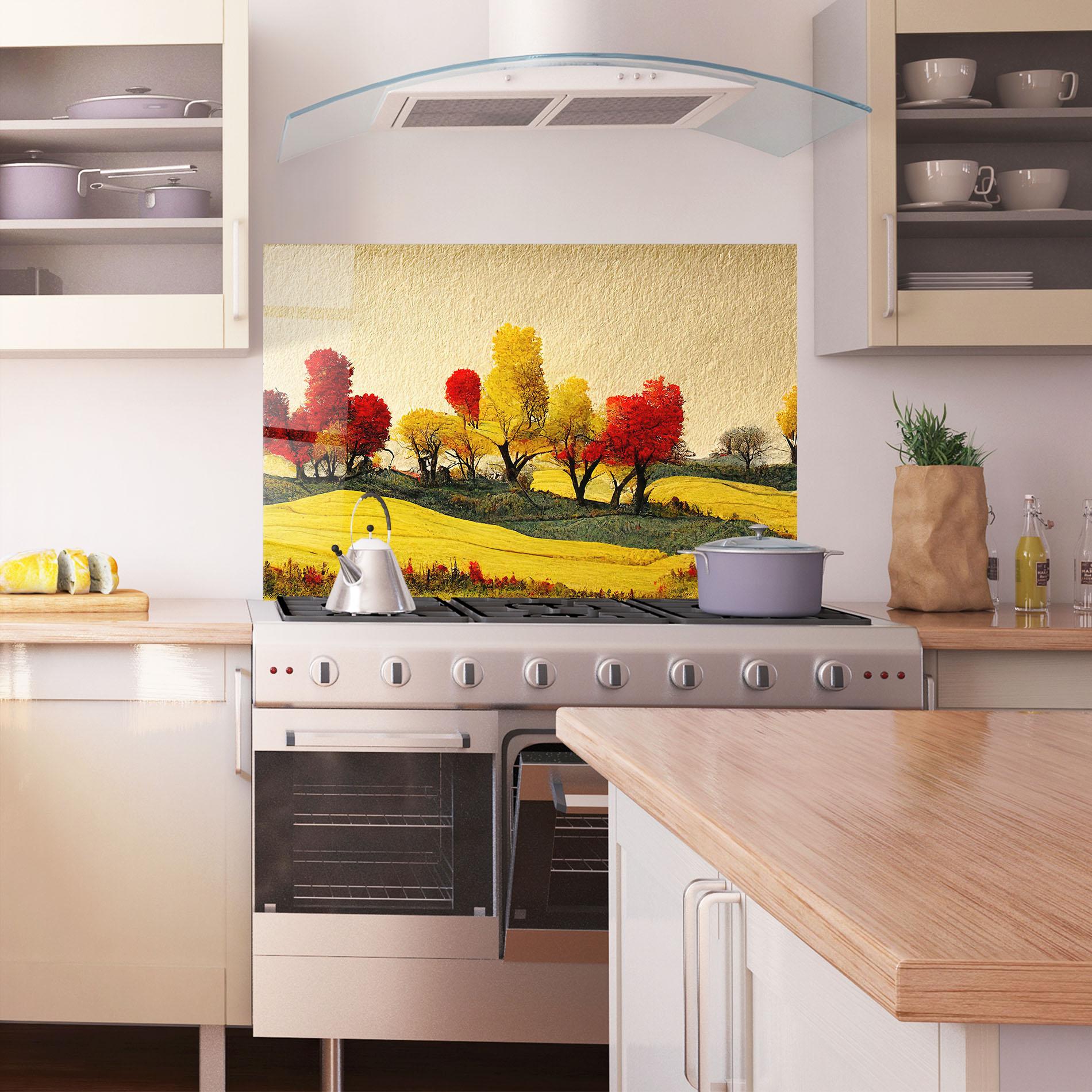 Panou Sticla Bucatarie Autumn Paper Style mockup 1