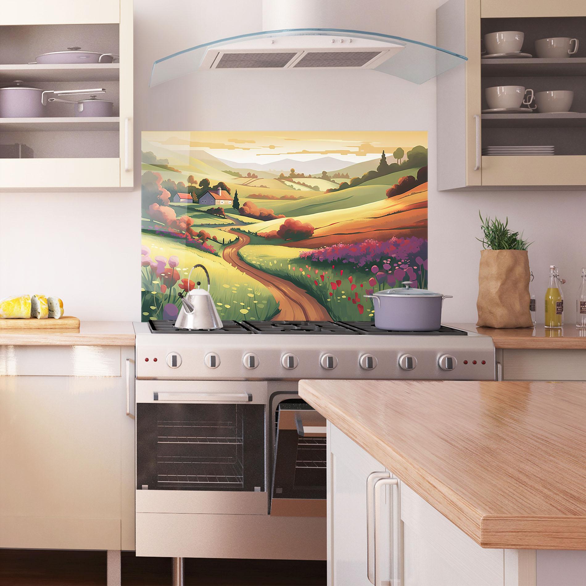 Panou Sticla Bucatarie Countryside Charm mockup 1