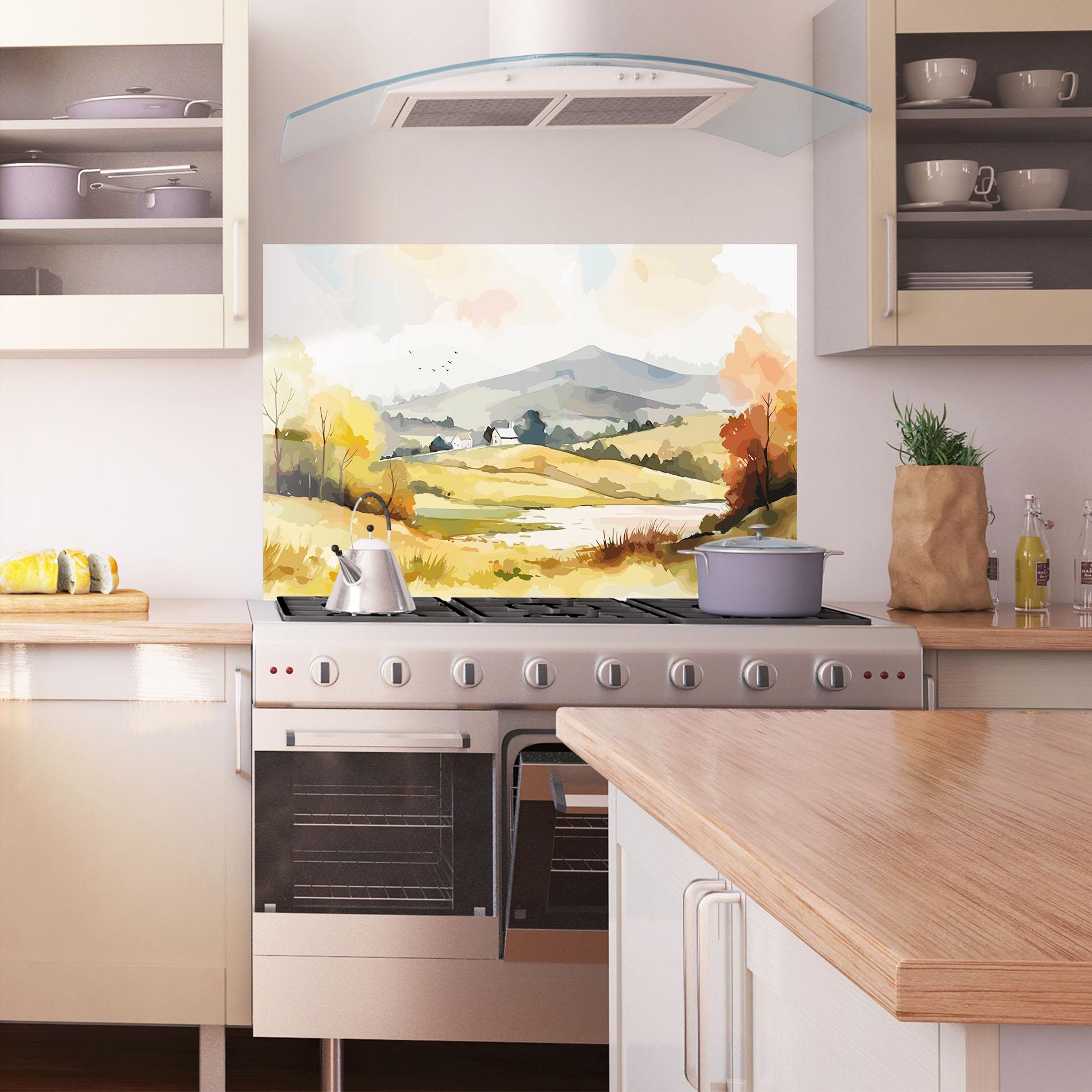 Panou Sticla Bucatarie Countryside View mockup 1