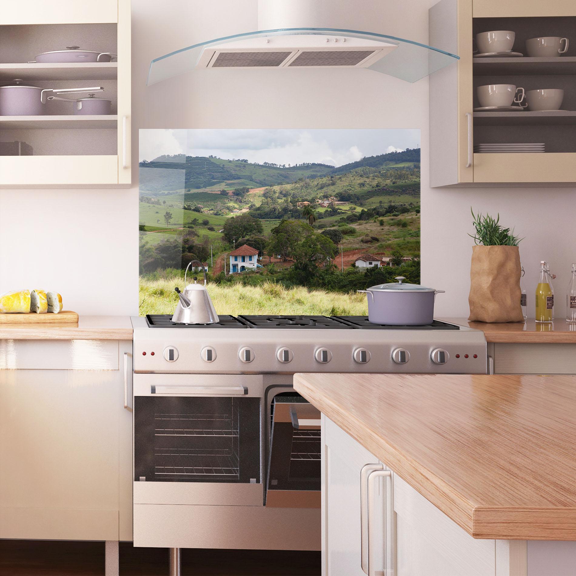 Panou Sticla Bucatarie Green Countryside mockup 1