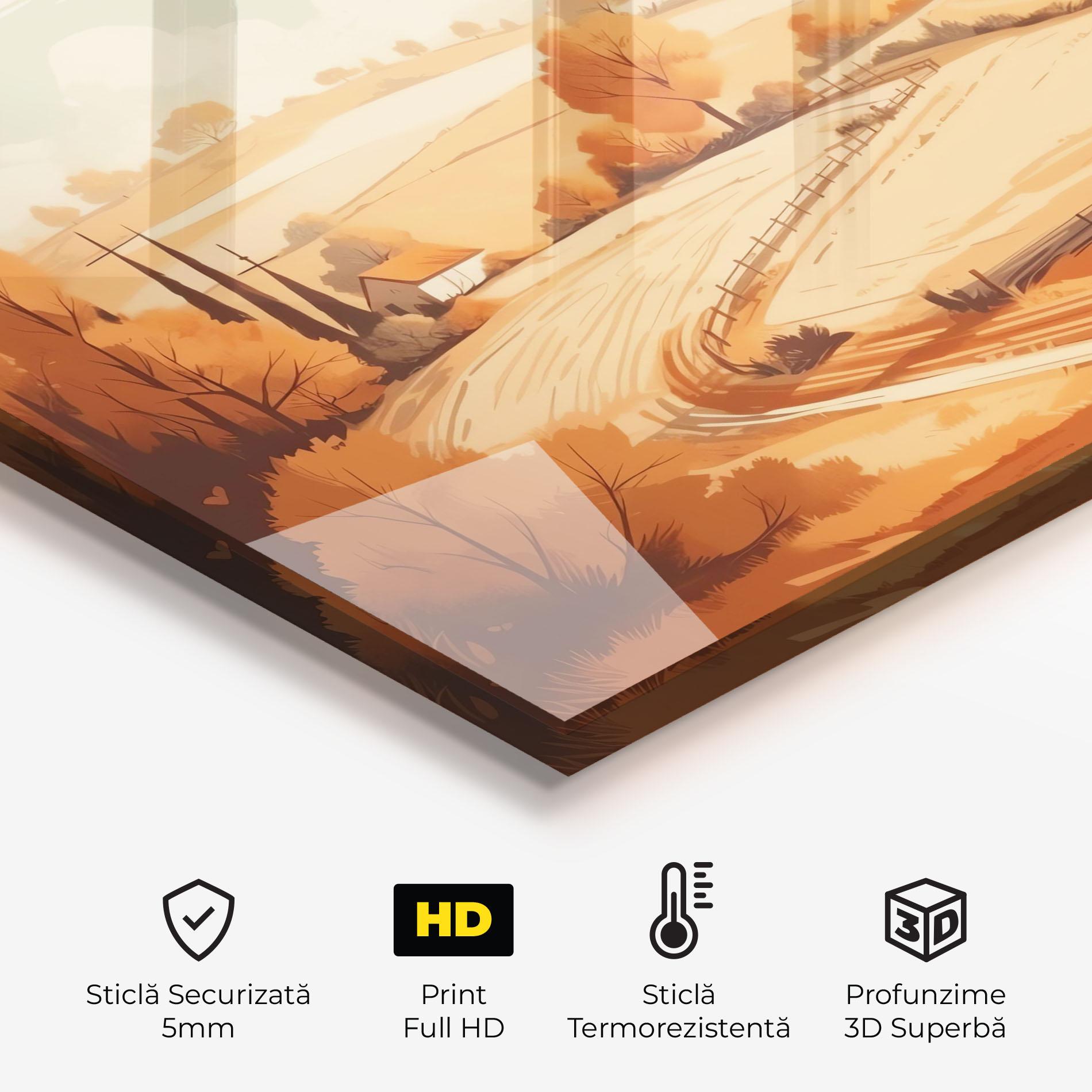 Panou Sticla Bucatarie Autumn Rural Wheat mockup 2