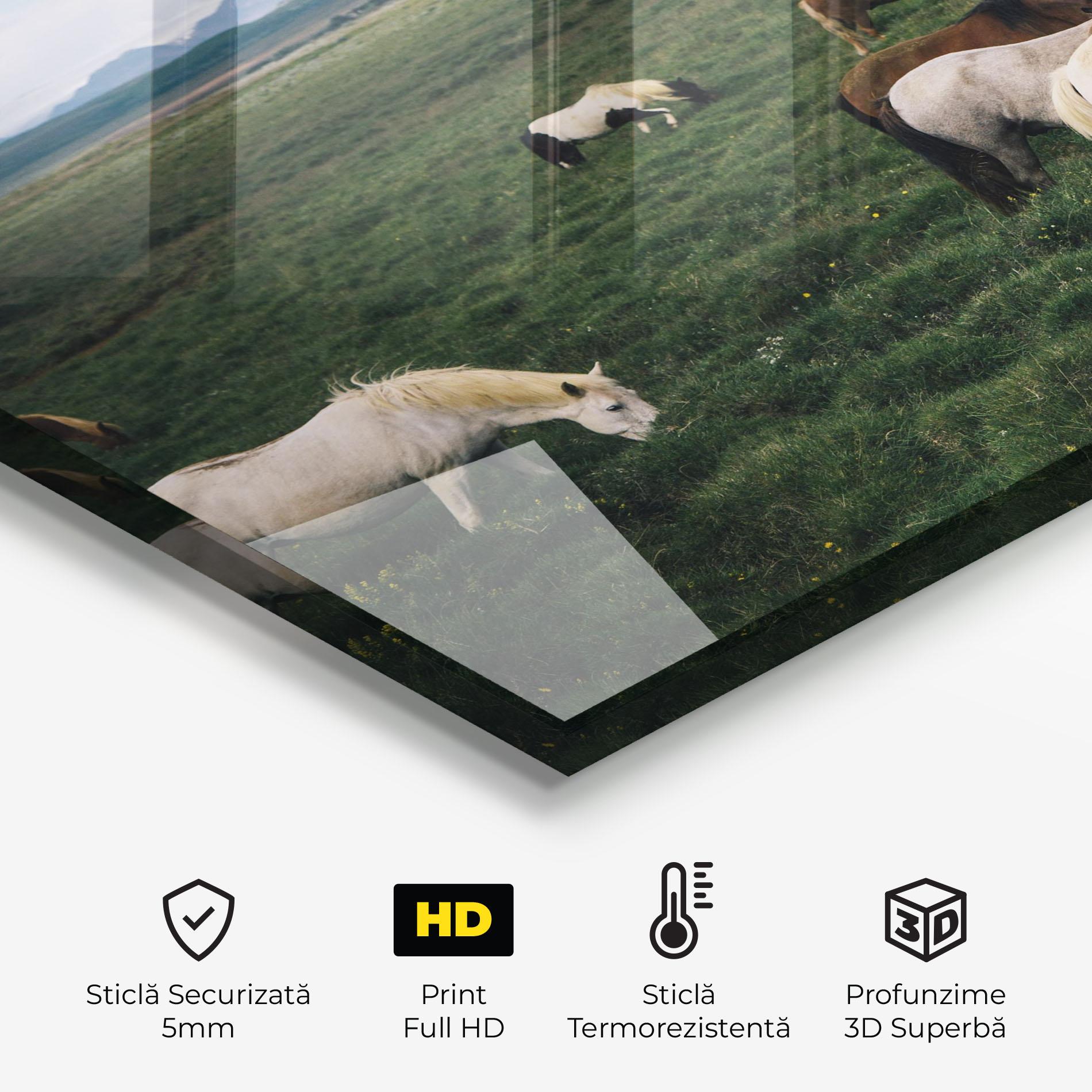 Panou Sticla Bucatarie Countryside Horses mockup 2