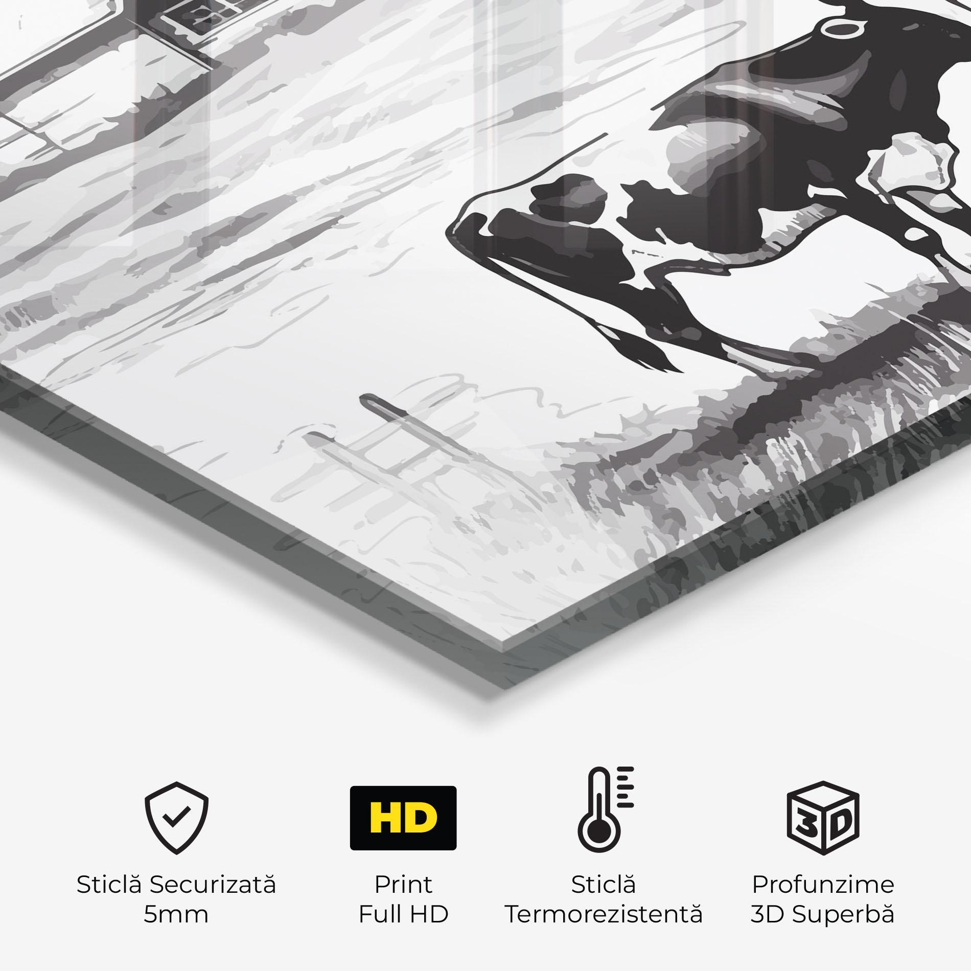 Panou Sticla Bucatarie Cows Farm Ink mockup 2