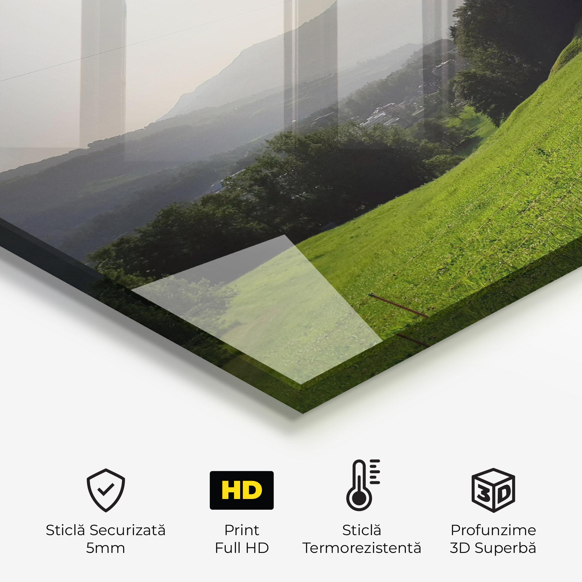 Panou Sticla Bucatarie Foggy Rural Road mockup 2