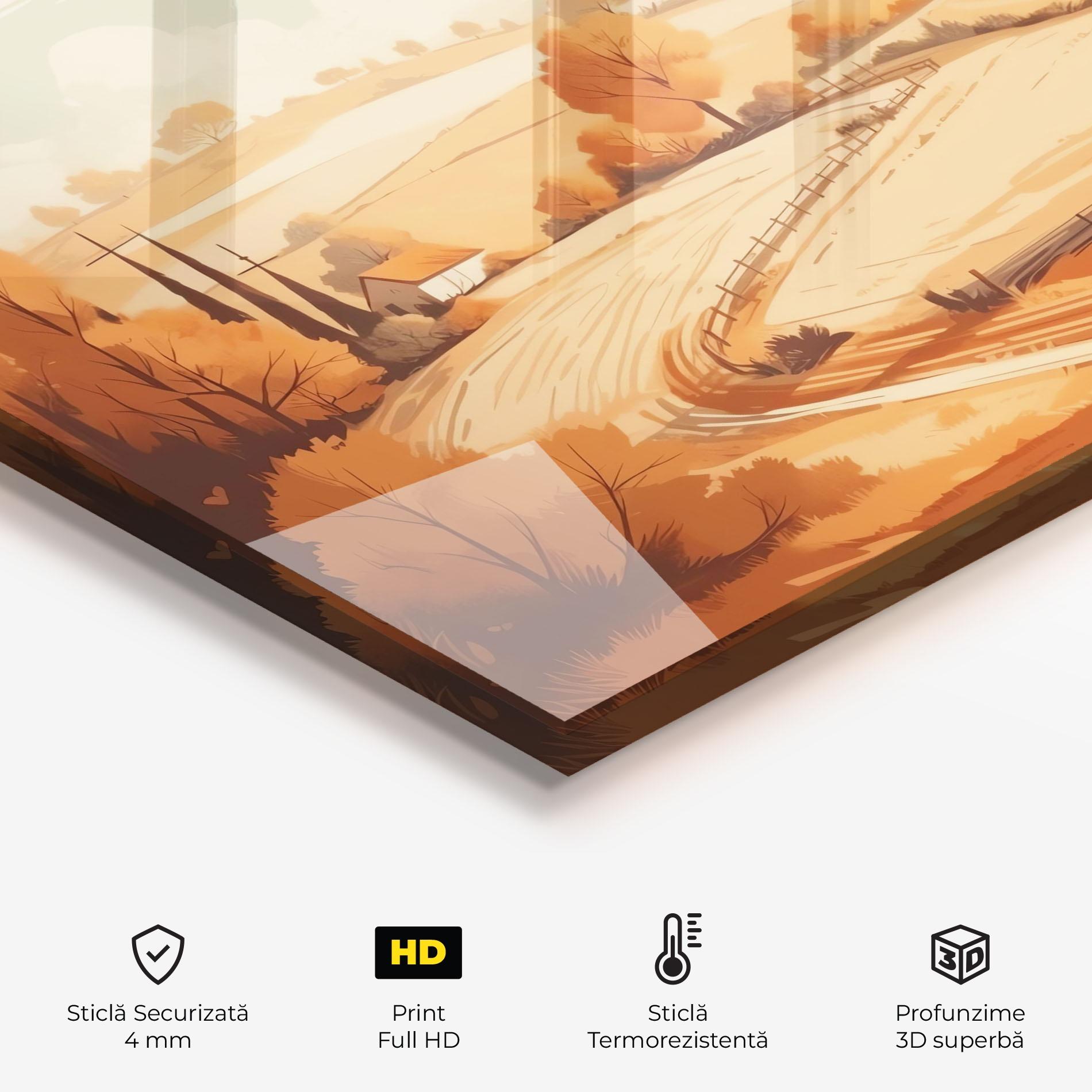 Panou Sticla Bucatarie Autumn Rural Wheat mockup 2