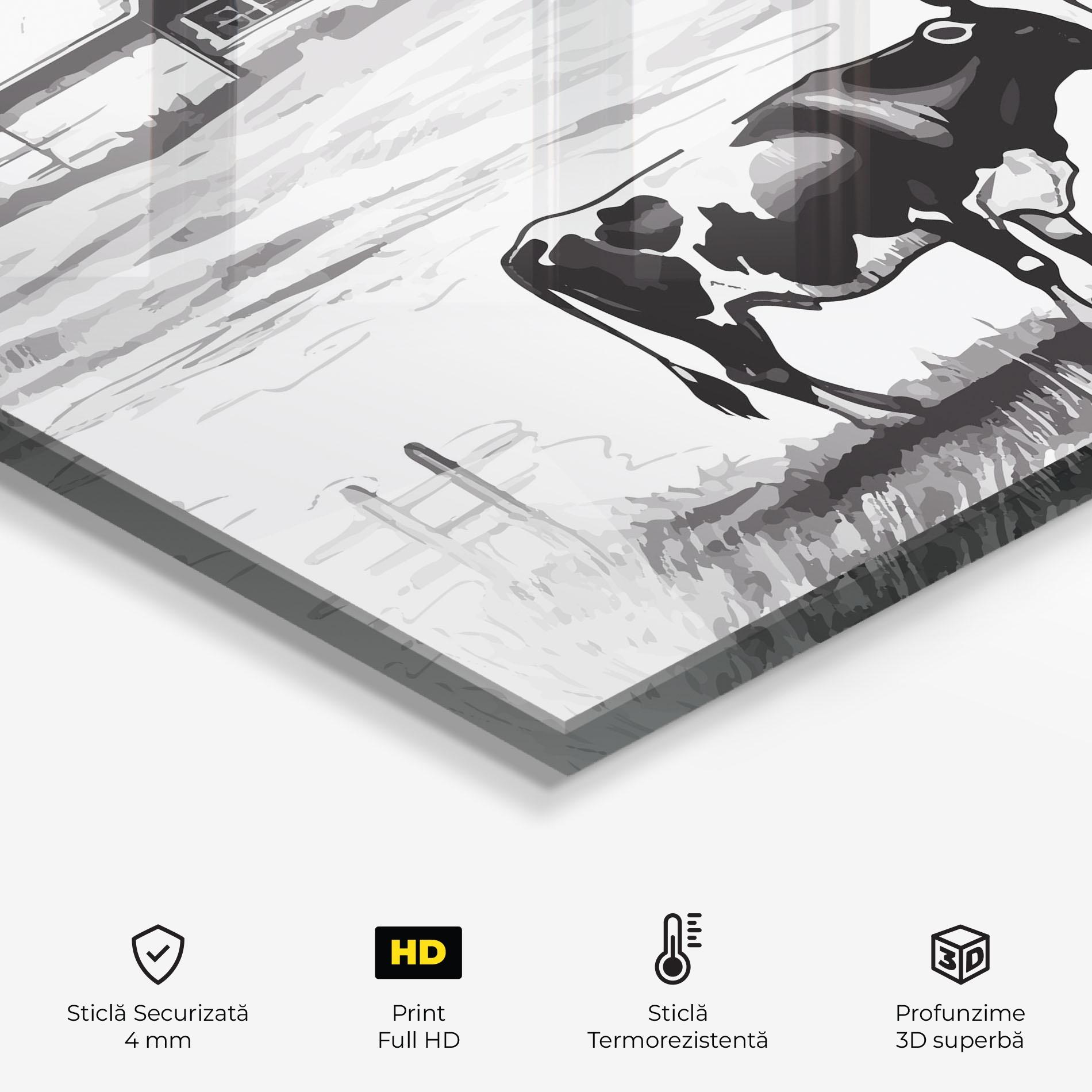 Panou Sticla Bucatarie Cows Farm Ink mockup 2