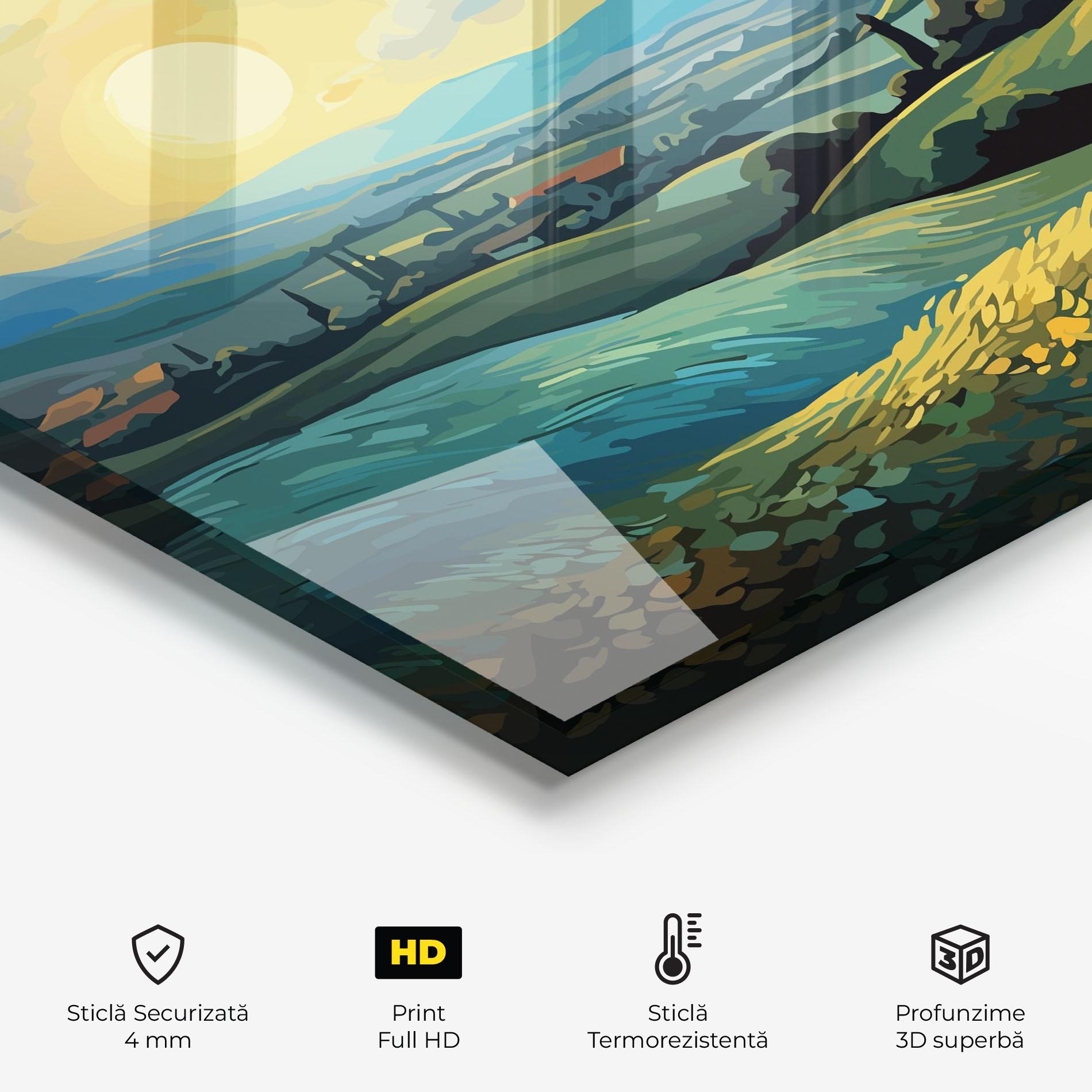 Panou Sticla Bucatarie Fantasy Blue View mockup 2