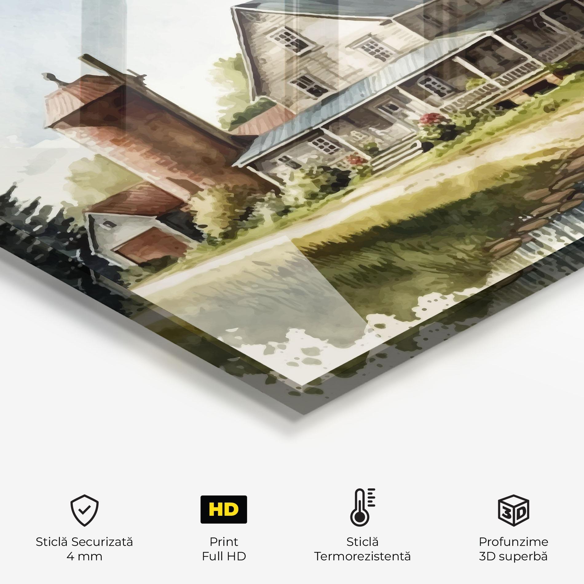 Panou Sticla Bucatarie Farm Blue Car mockup 2