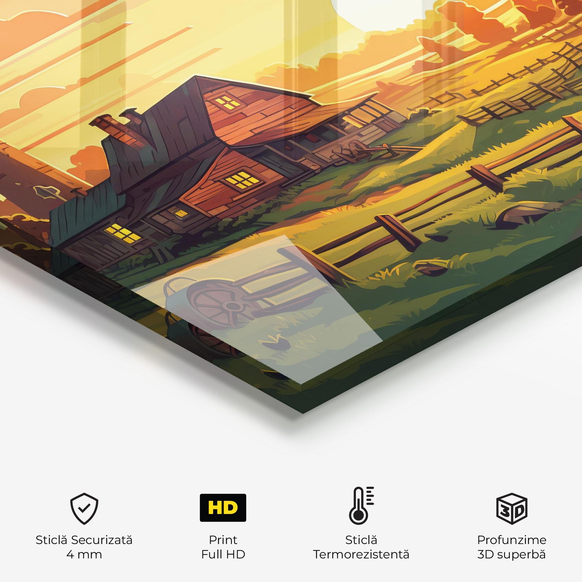 Panou Sticla Bucatarie Farmhouse Sunlight mockup 2